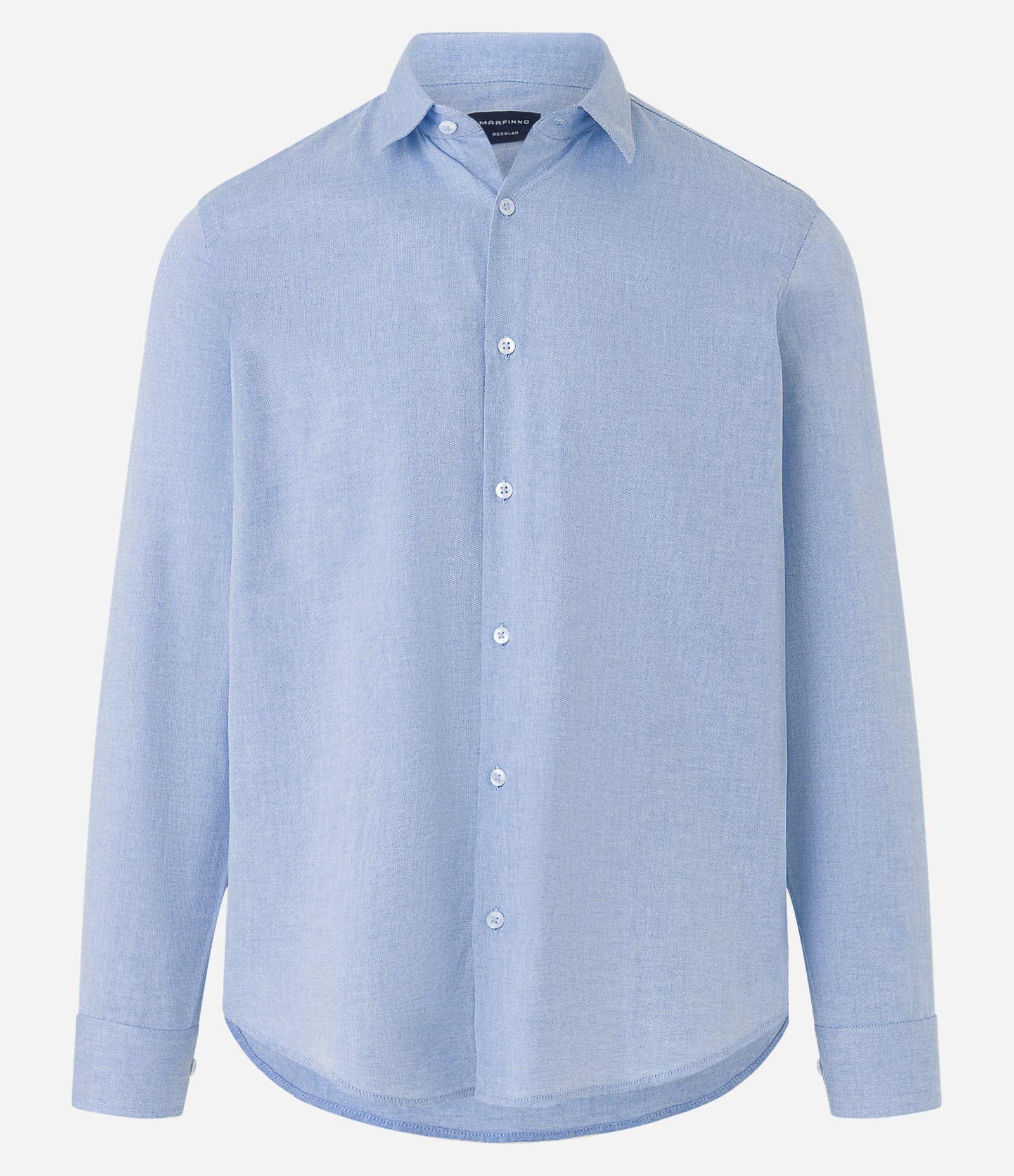 Camisa Regular Básica em Oxford Azul Claro 5