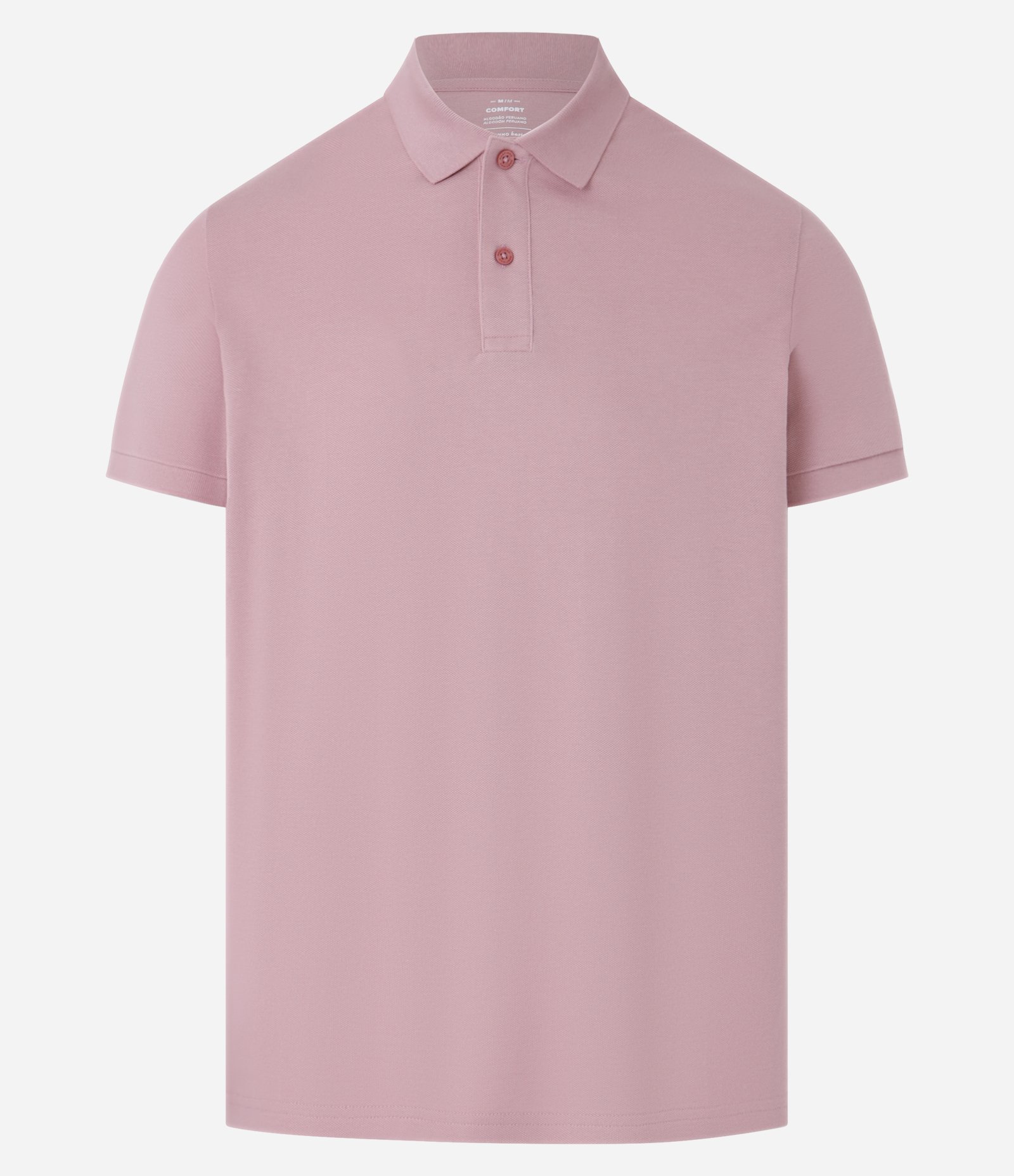 Camisa Polo Comfort em Algodão Peruano Rosa Médio 5