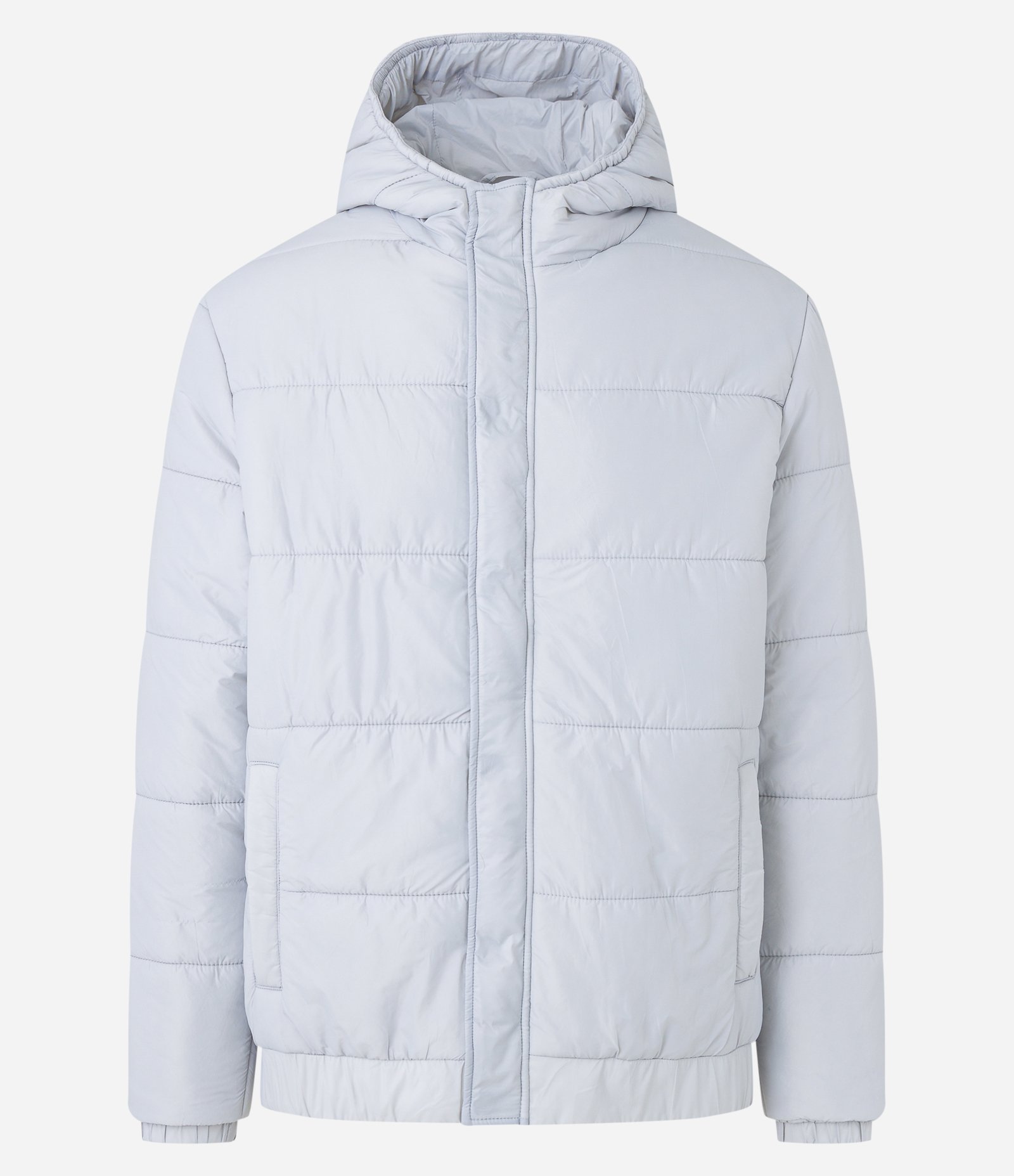 Jaqueta Puffer em Microfibra com Capuz Branco 7