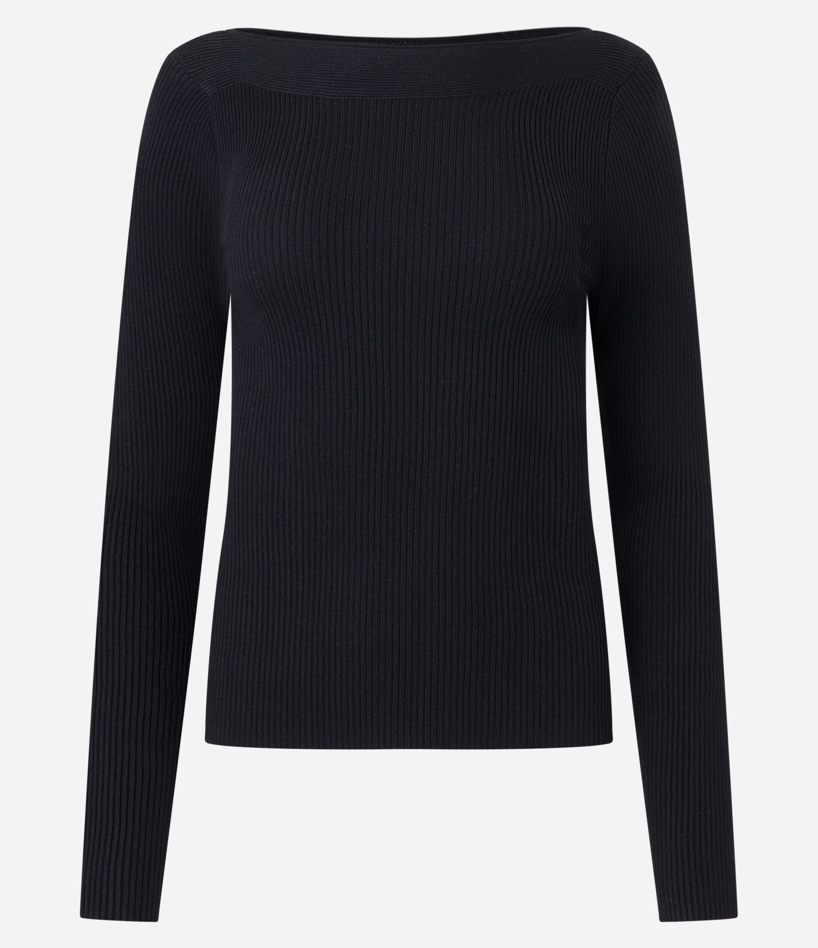 Blusa em Tricô com Gola Canoa e Textura Canelada Preto 6