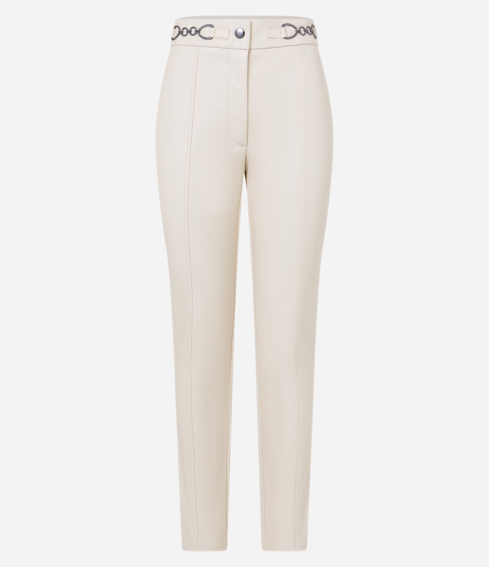 Calça Legging com Frente em Material Sintético e Detalhe Corrente no Cós Off White 5