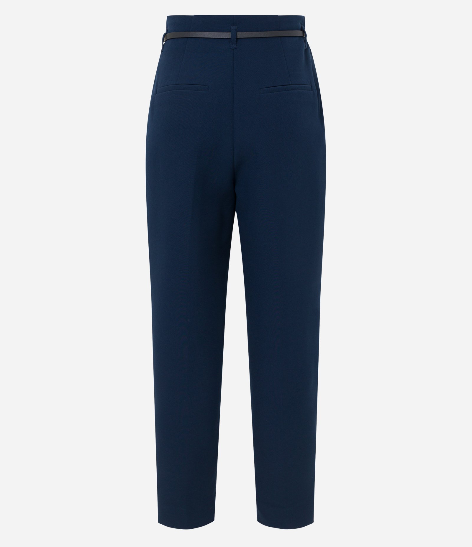 Calça Cenoura Alfaiatada com Cintinho em Material Sintético 6