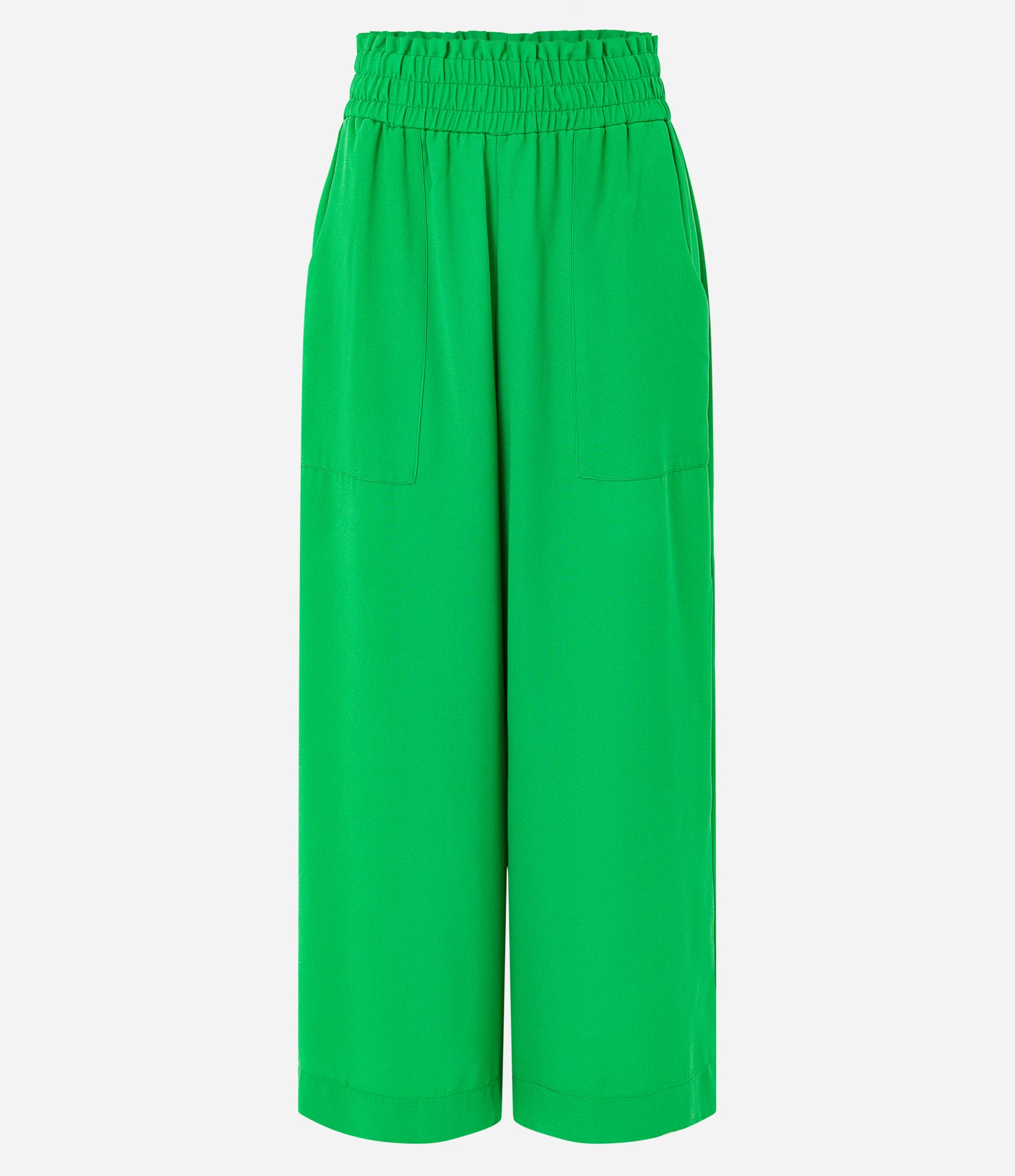 Calça Pantacourt com Elástico no Cós e Bolsos Quadrados Verde 5