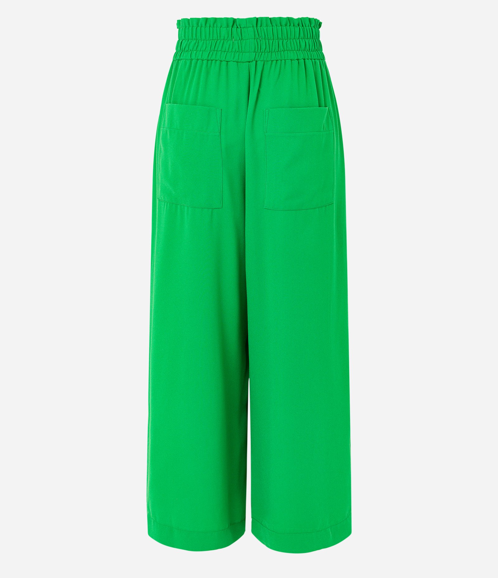 Calça Pantacourt com Elástico no Cós e Bolsos Quadrados Verde 6