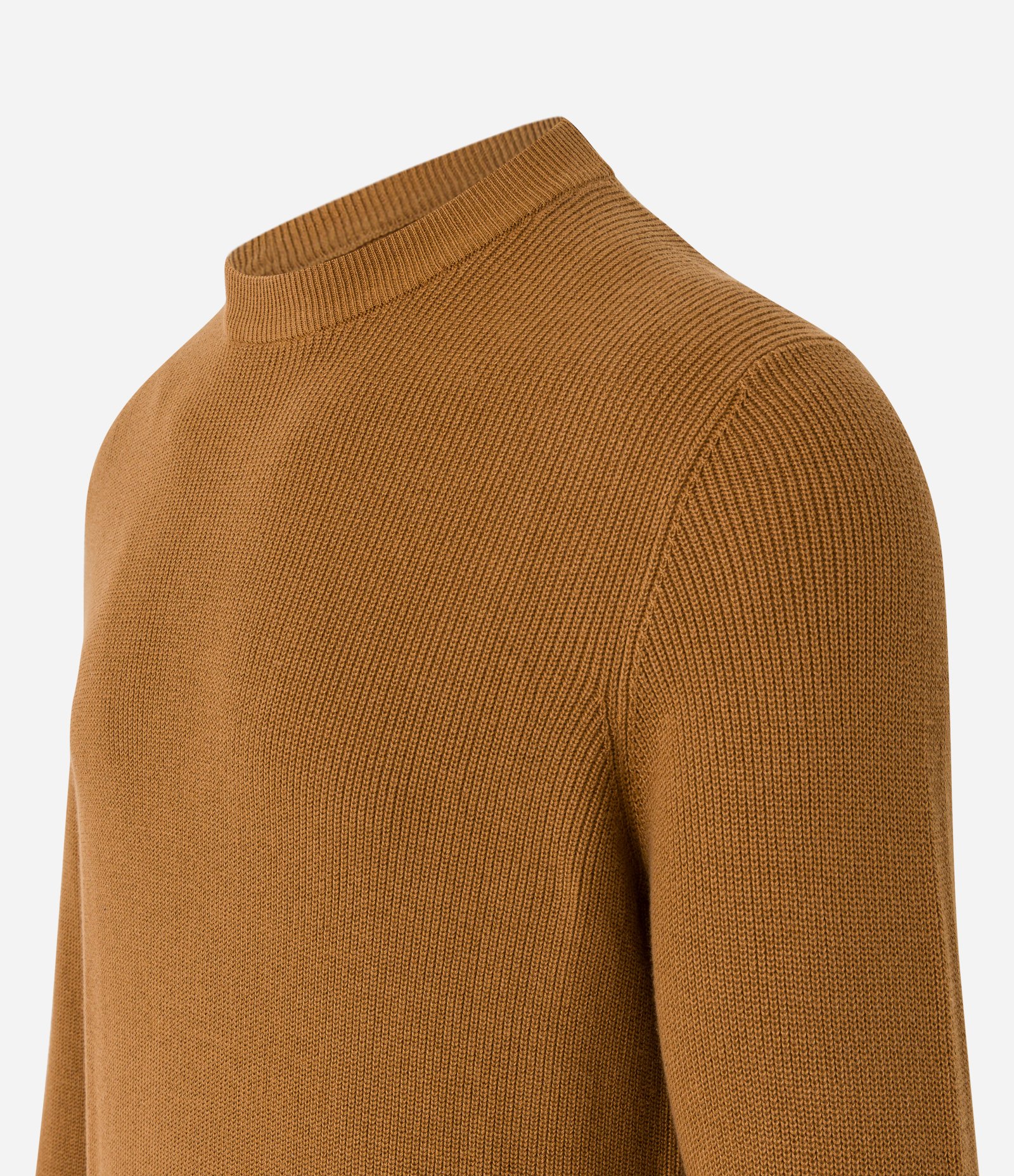 Suéter Comfort em Tricô com Textura e Gola Redonda Marrom 8