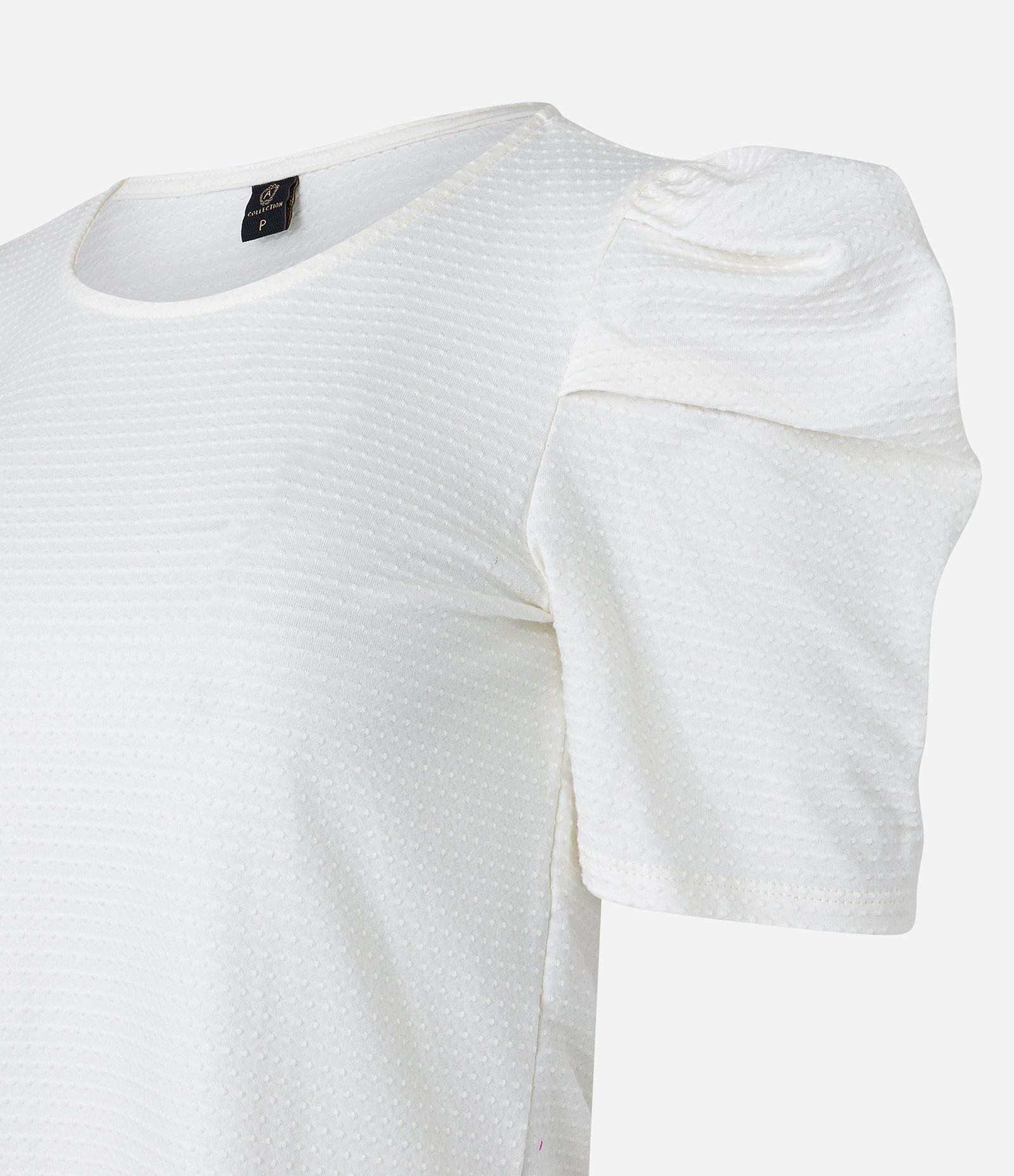 Blusa Texturizada em Algodão com Mangas Bufantes Off White 2