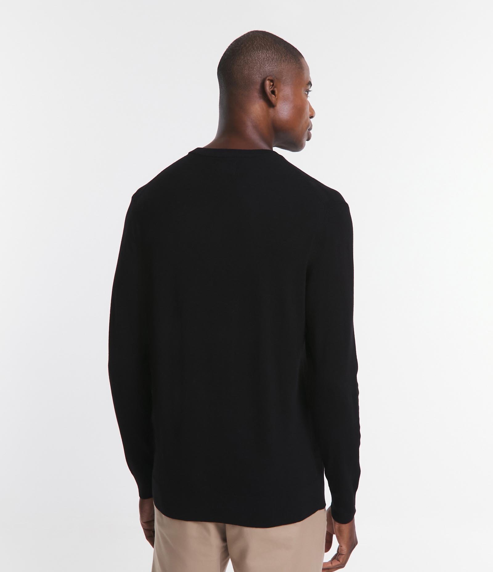 Suéter em Tricô com Textura Quadriculada Preto 3