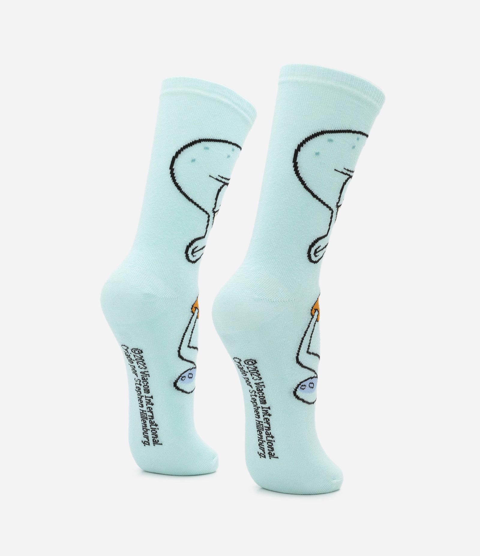 Meia Cano Alto em Algodão com Estampa do Lula Molusco Verde Claro 3