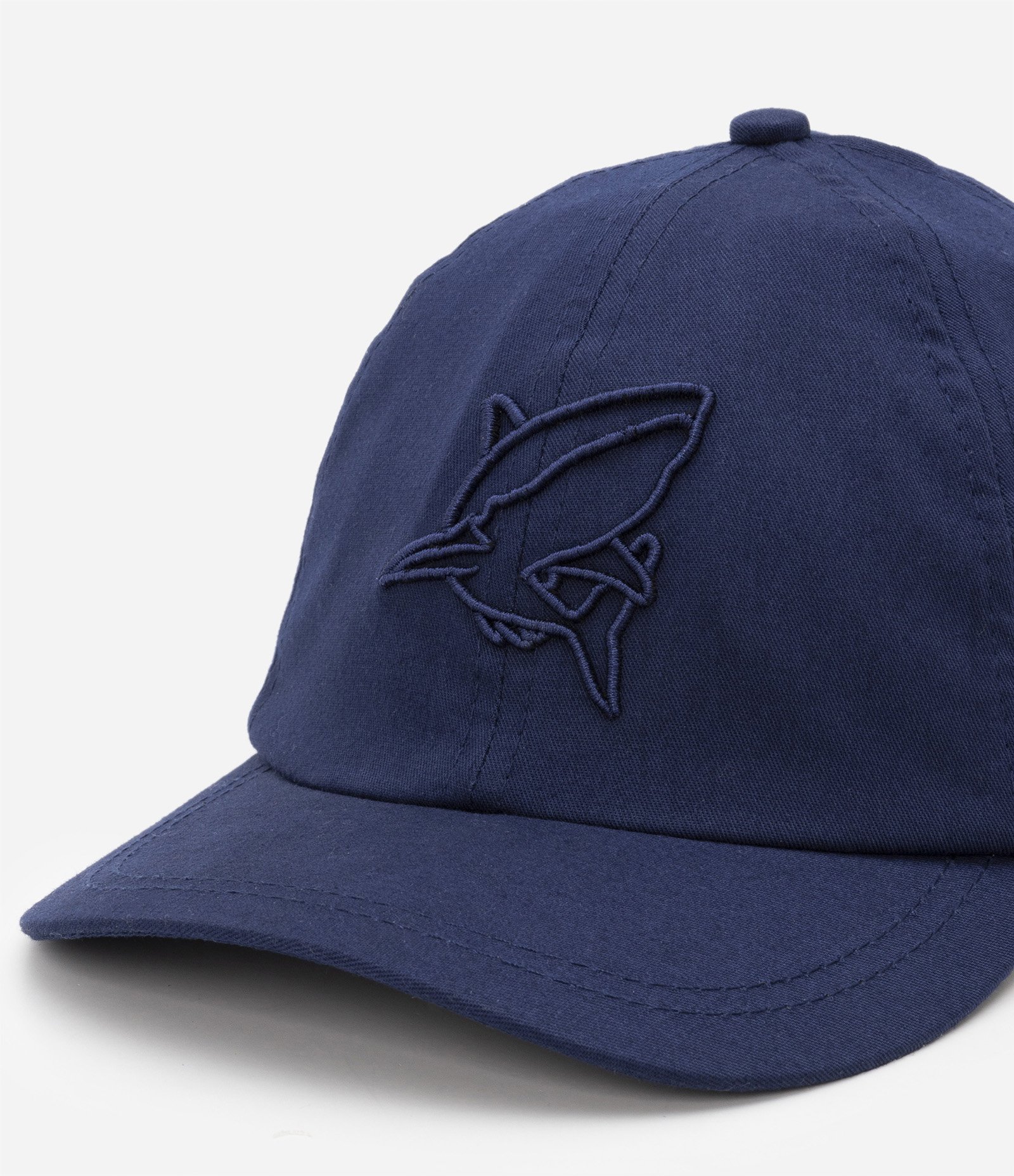 Boné Infantil em Algodão com Aba Curva e Bordado e Tubarão - Tam U Azul 3