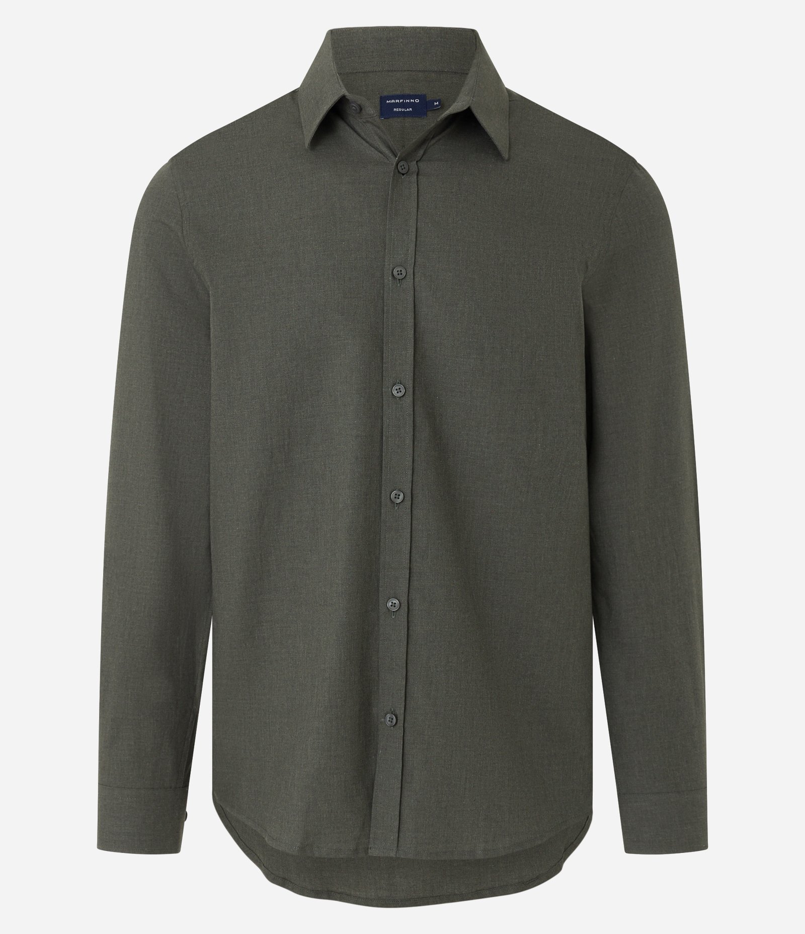 Camisa em Algodão com Botões Frontais e Efeito Mescla Verde 6