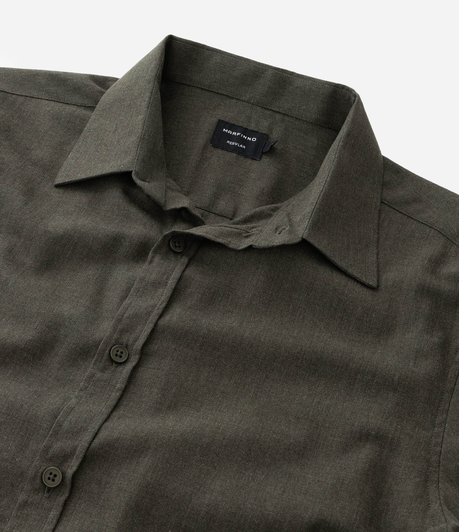 Camisa em Algodão com Botões Frontais e Efeito Mescla Verde 9