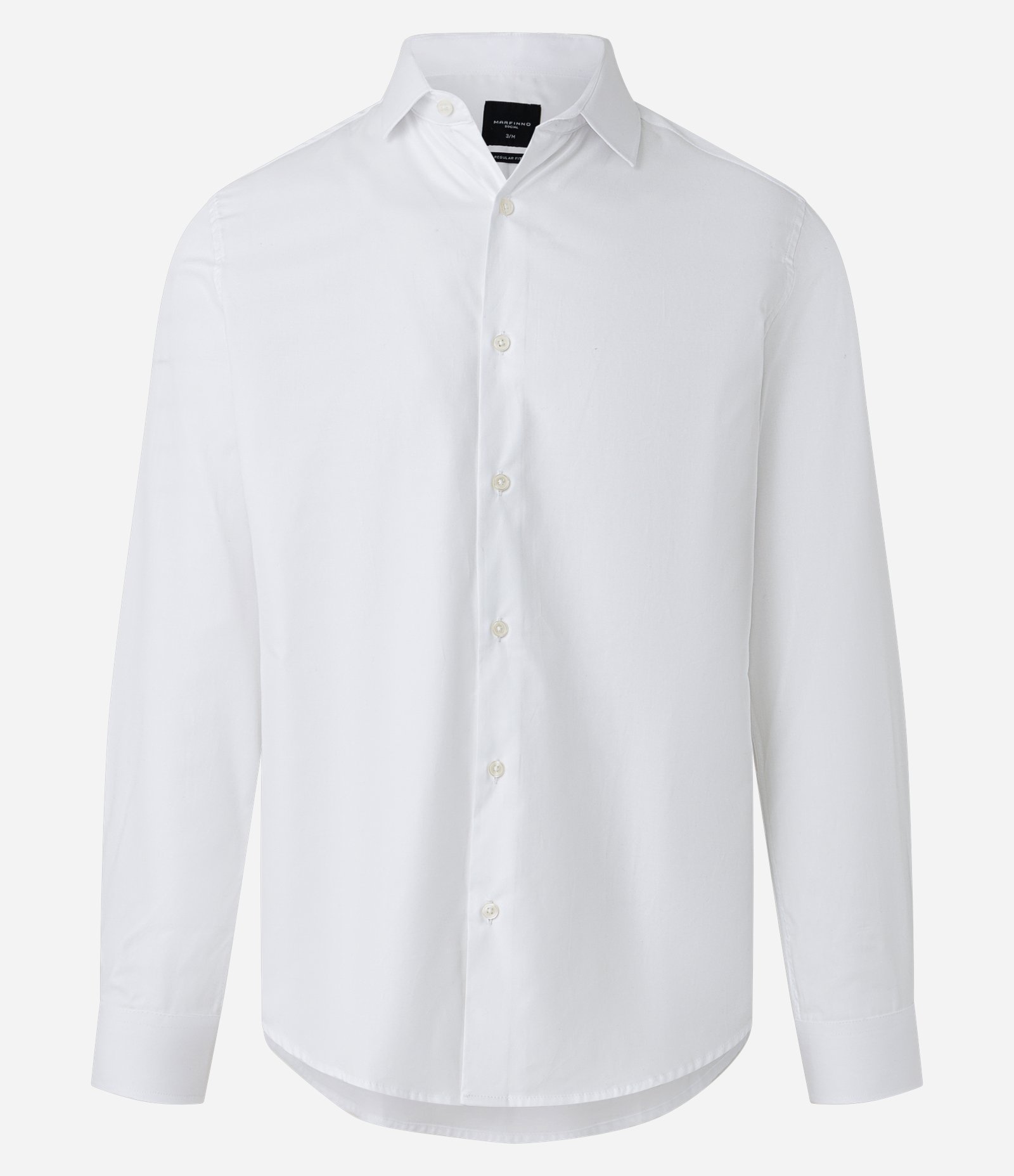 Camisa em Tricoline com Gola Lapela e Textura Mercerizada Branco 7