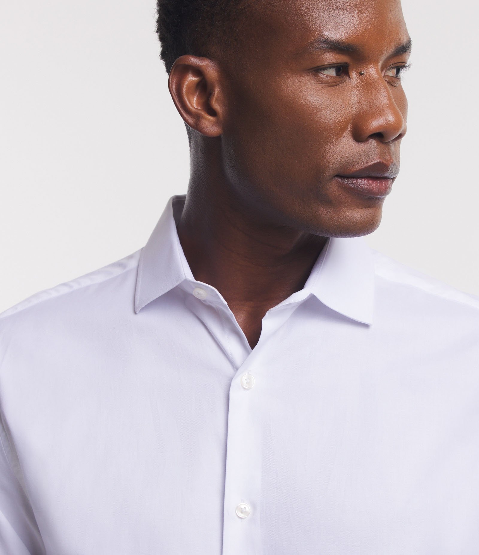 Camisa em Tricoline com Gola Lapela e Textura Mercerizada Branco 3