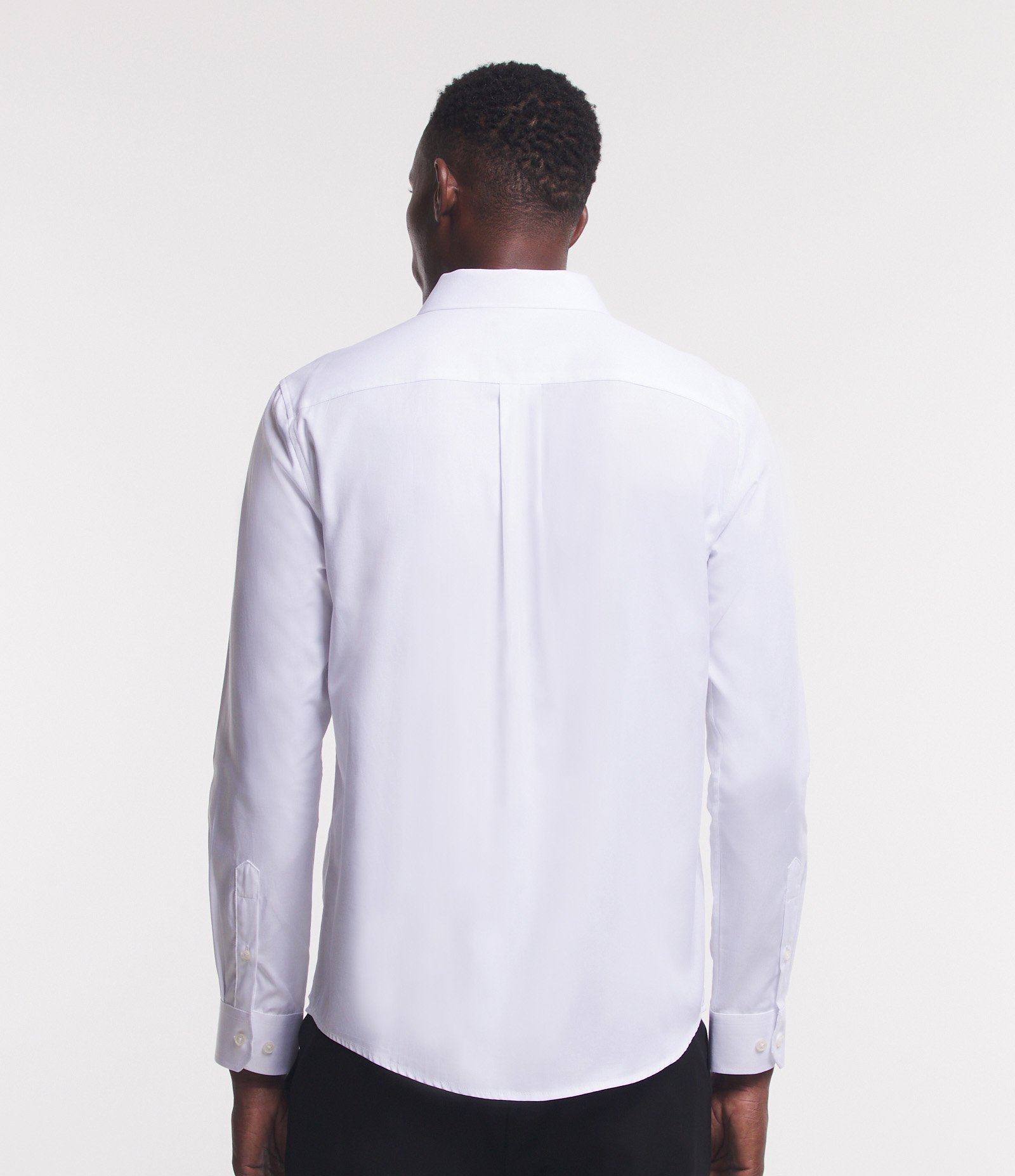 Camisa em Tricoline com Gola Lapela e Textura Mercerizada Branco 4