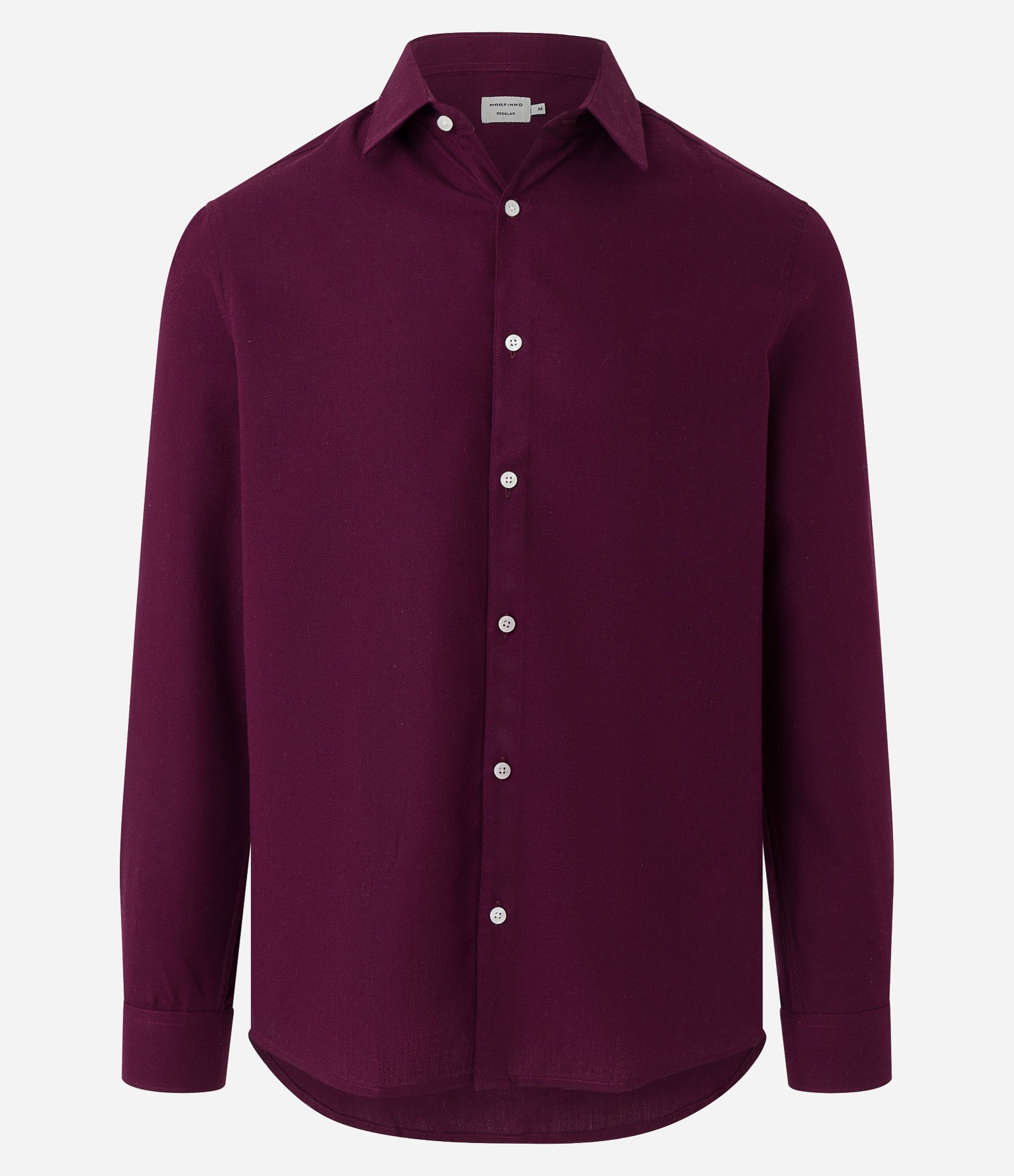 Camisa Regular em Algodão com Textura Maquinetada Vermelho 6