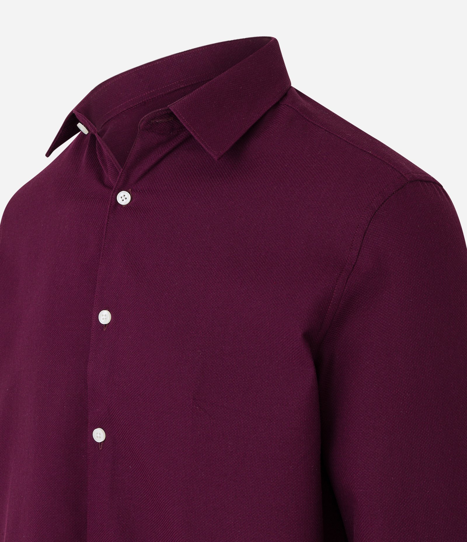 Camisa Regular em Algodão com Textura Maquinetada Vermelho 7