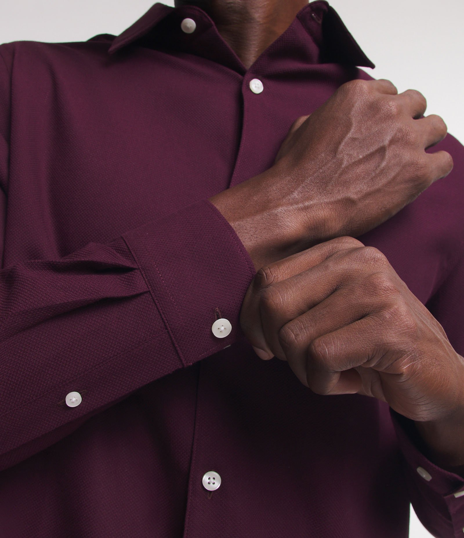 Camisa Regular em Algodão com Textura Maquinetada Vermelho 3