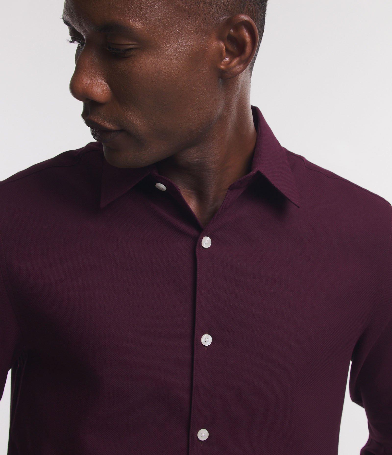 Camisa Regular em Algodão com Textura Maquinetada Vermelho 5