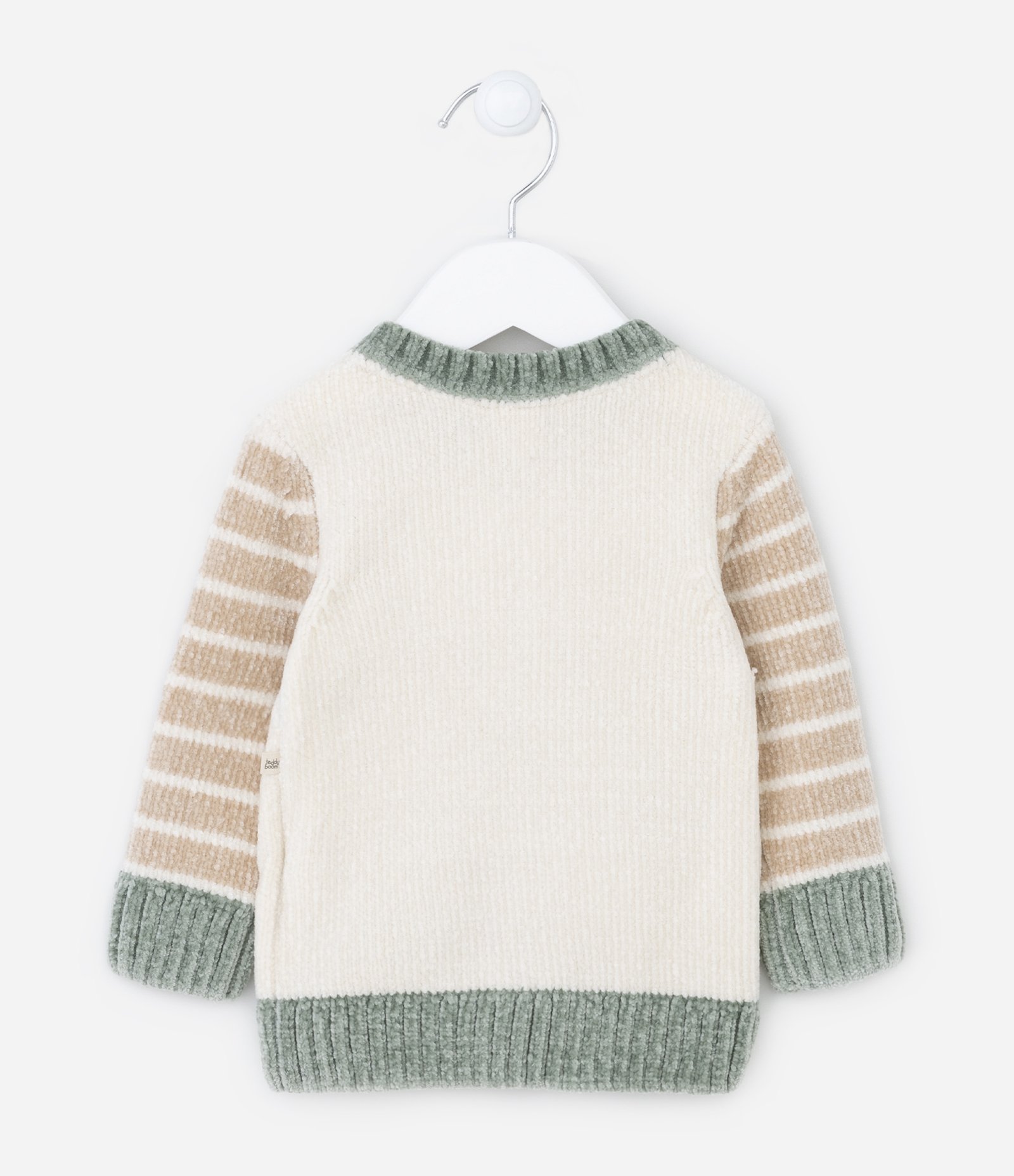 Blusão Infantil em Tricô com Estampa de Urso - Tam 0 a 18 meses Bege 2