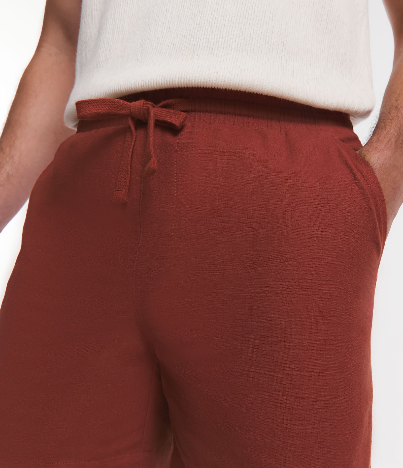 Bermuda em Algodão com Linho e Cós Elástico 4