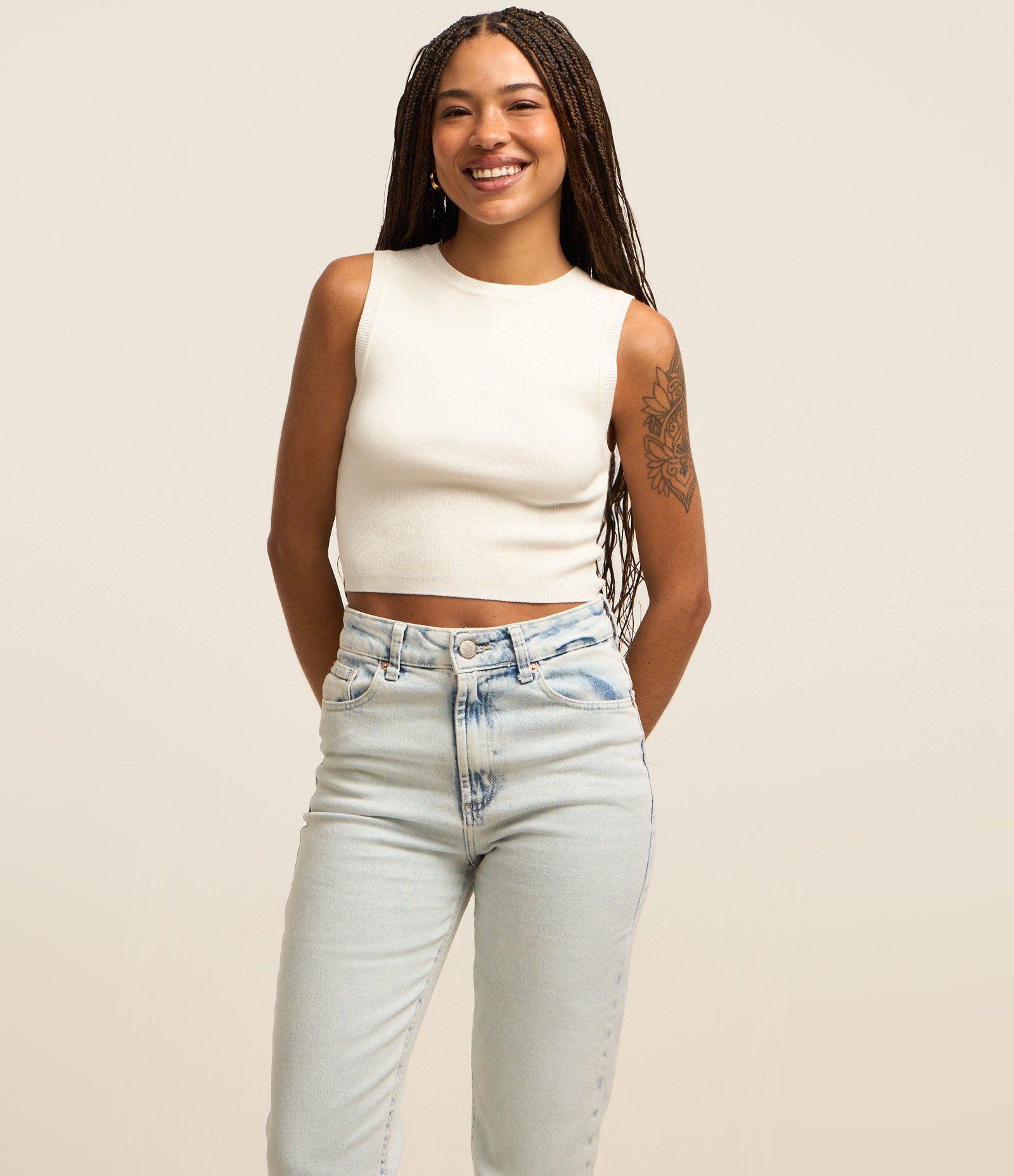 Calça Reta em Jeans Marmorizado Azul 2