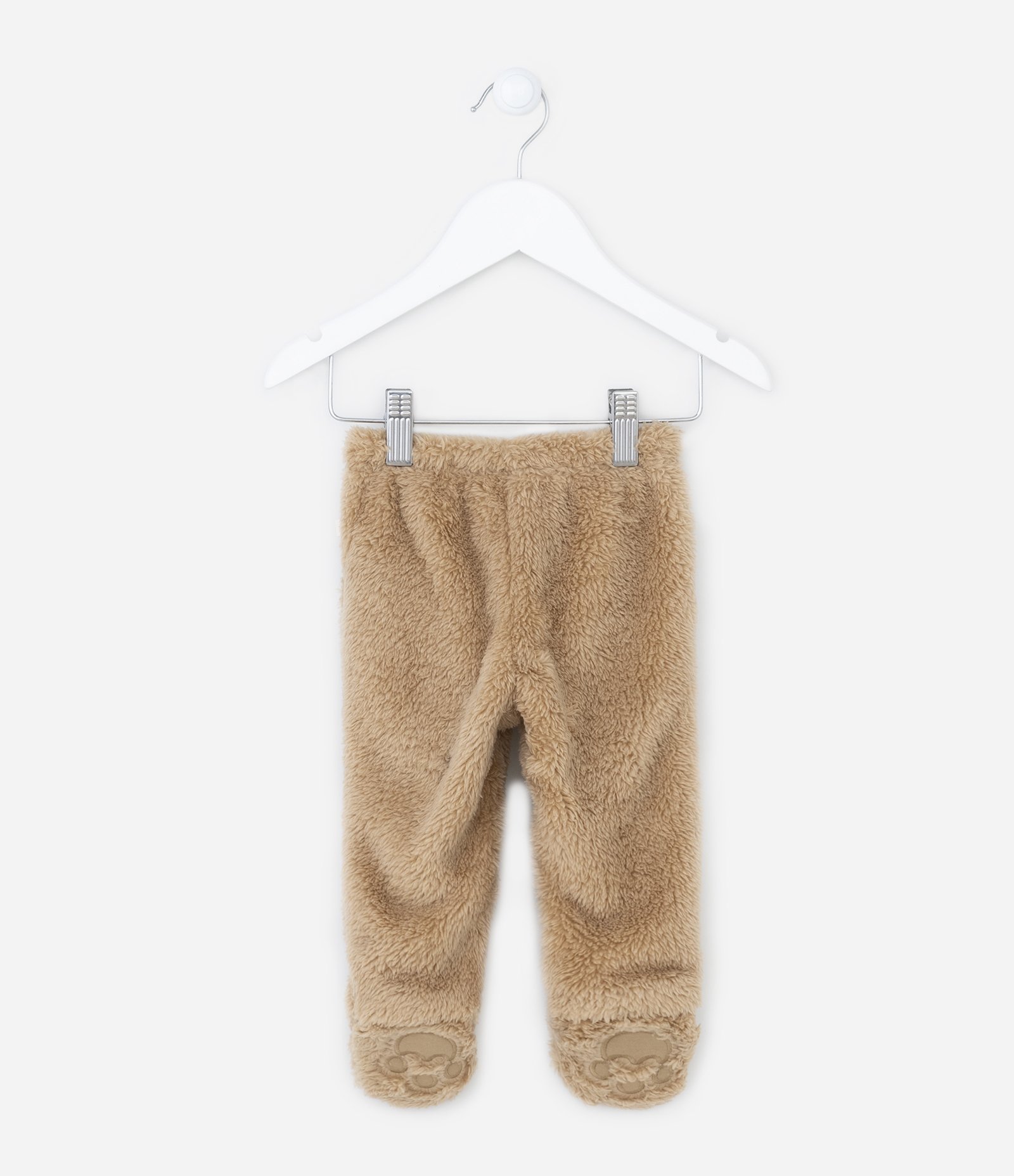 Calça Infantil Peludinha com Bordado de Patinha - Tam 0 a 18 meses Marrom 2