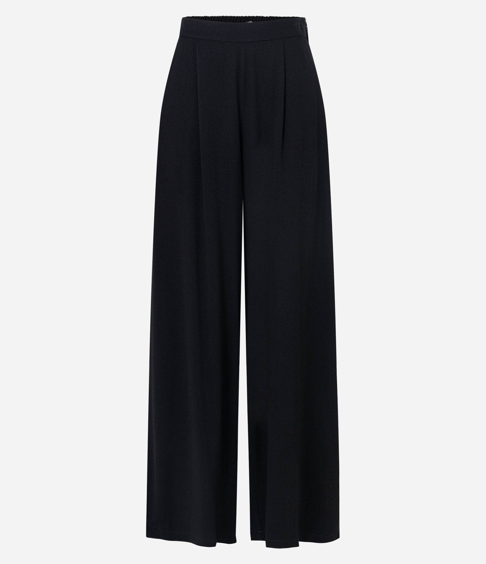 Calça Pantalona em Viscose com Cós Elástico nas Costas Preto 7