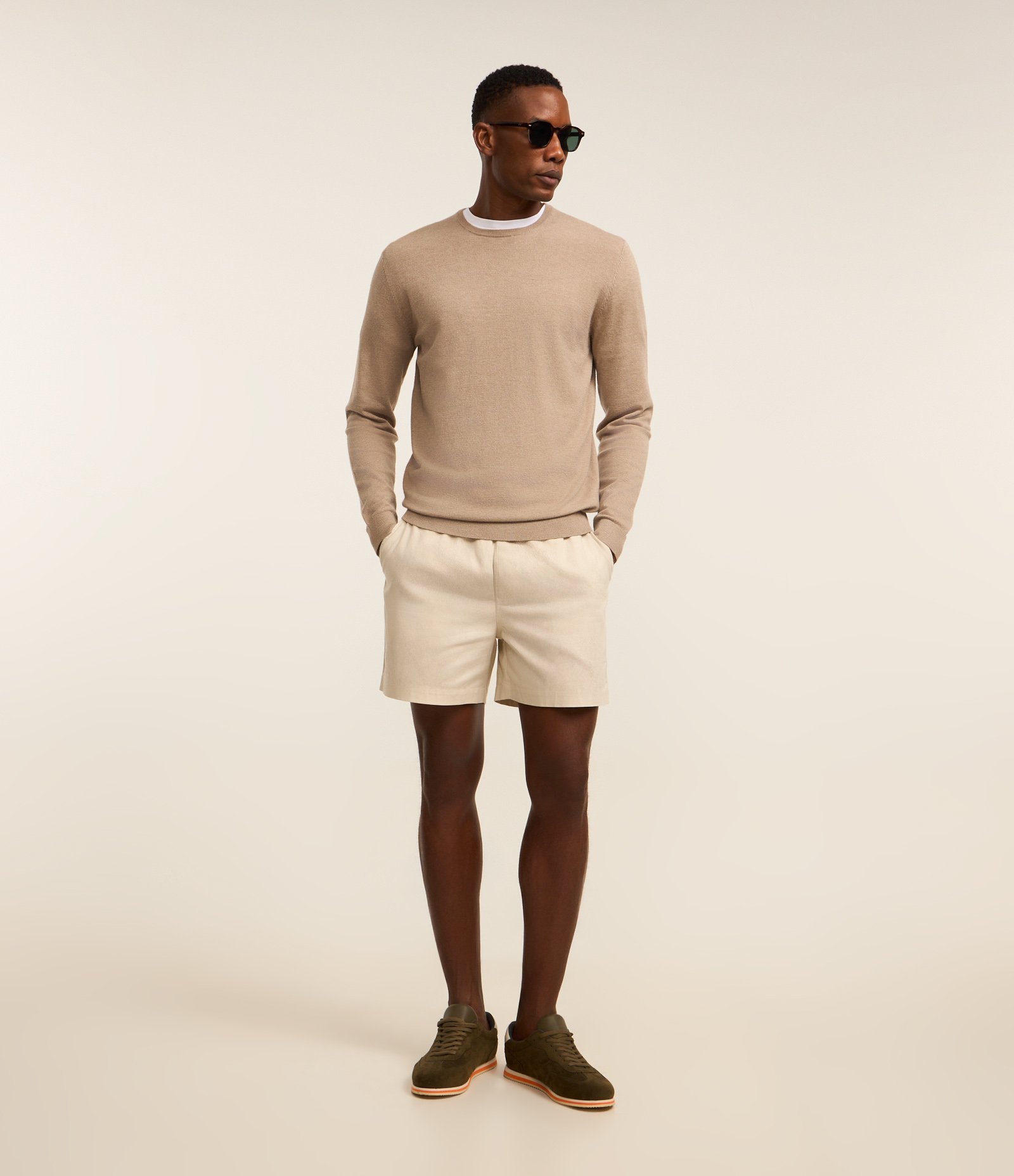 Bermuda em Algodão com Linho e Cós Elástico 1