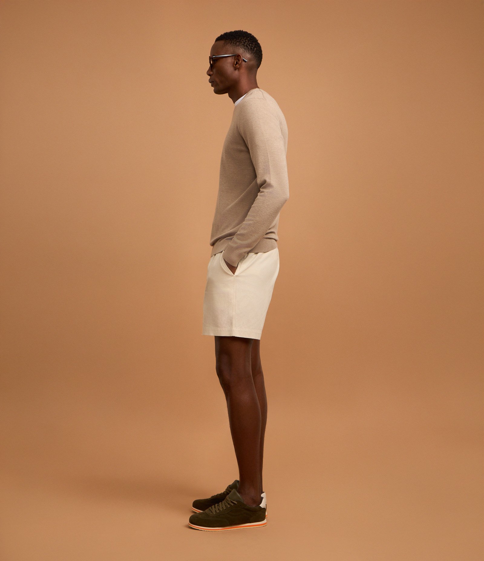 Bermuda em Algodão com Linho e Cós Elástico 2