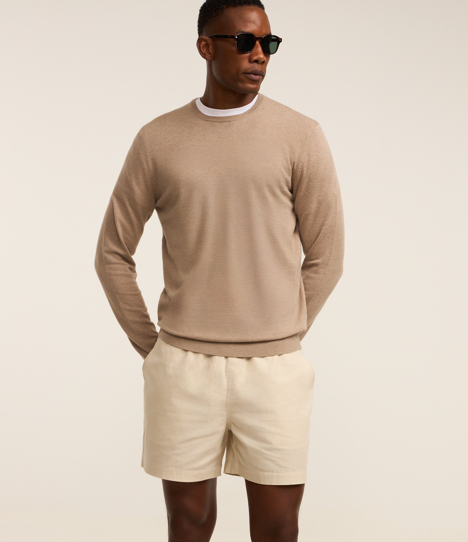 Bermuda em Algodão com Linho e Cós Elástico 5