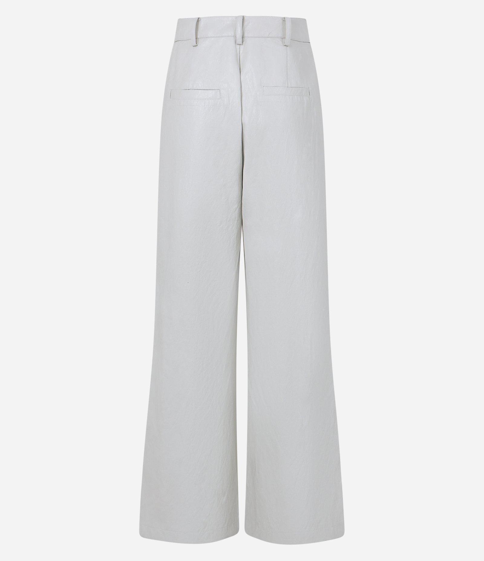 Calça Pantalona em PU com Pregas Off White 6