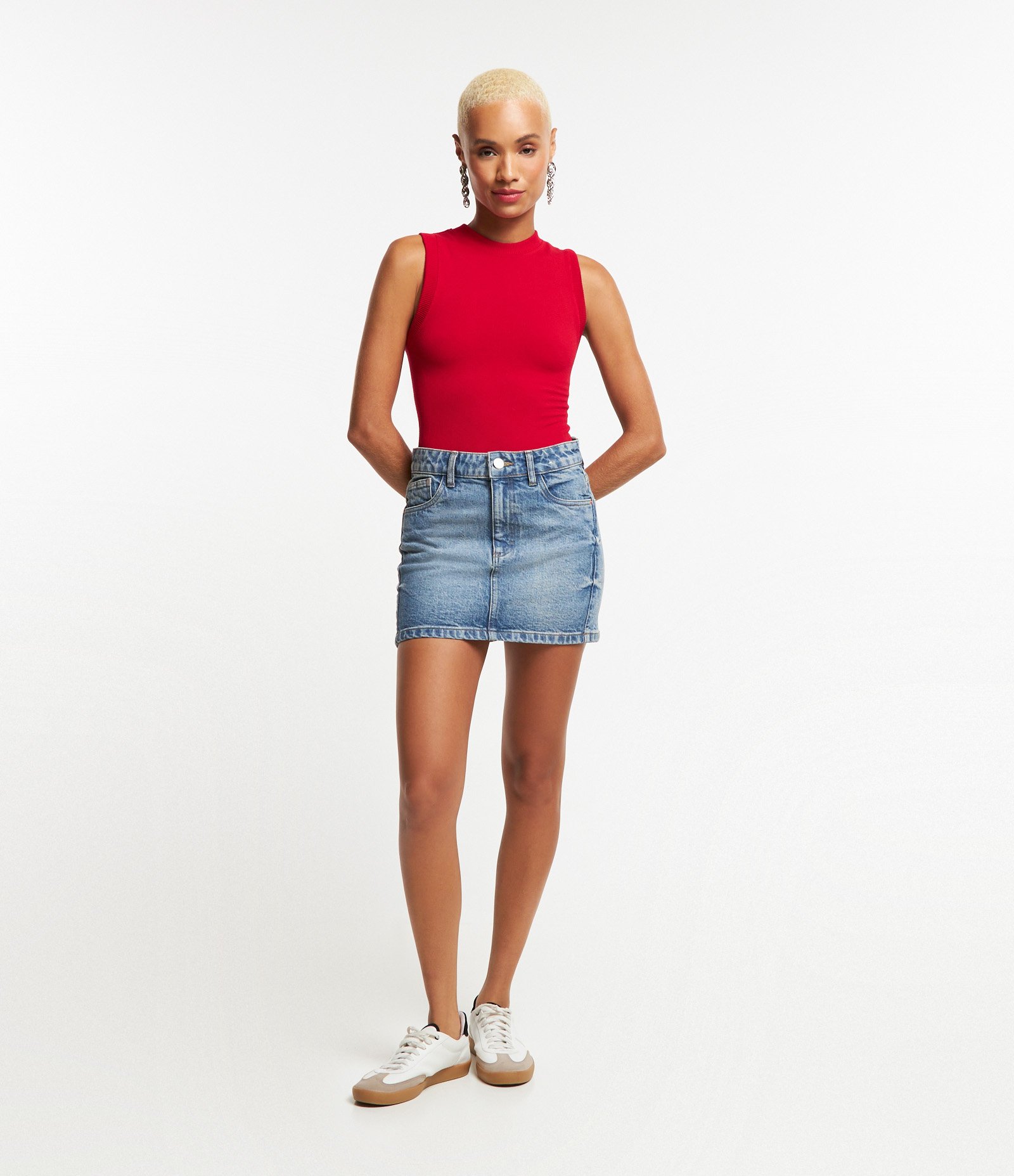 Body sem Manga Seamless com Textura Vermelho 5