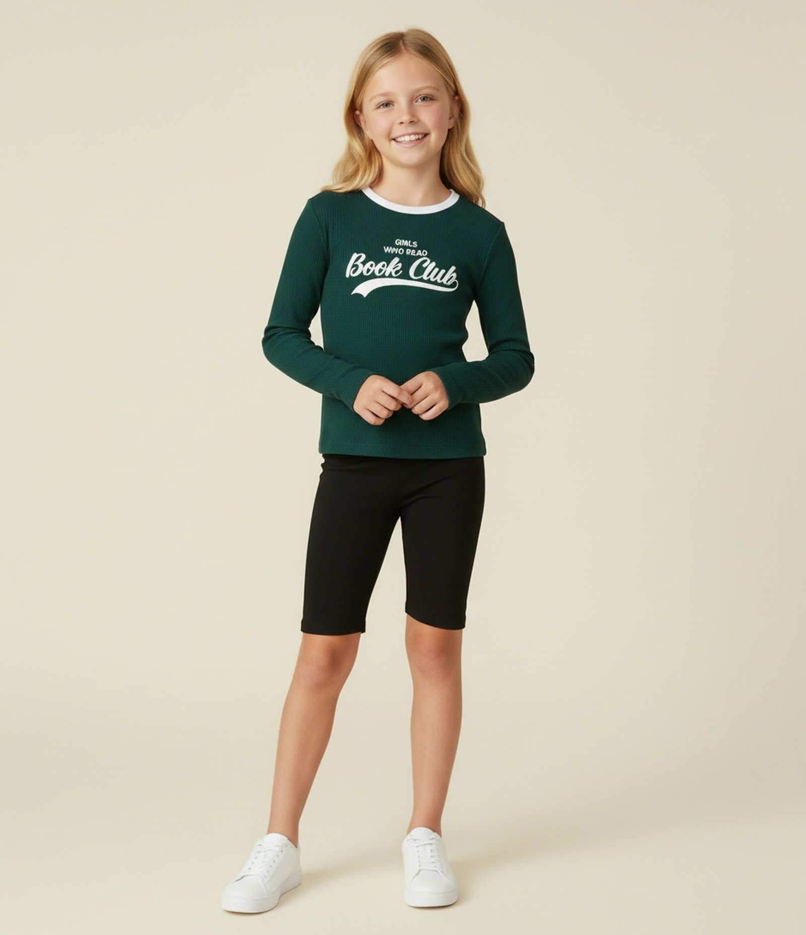 Bermuda Infantil Ciclista com Cós Elástico – Tam 5 a 14 Anos Preto 1