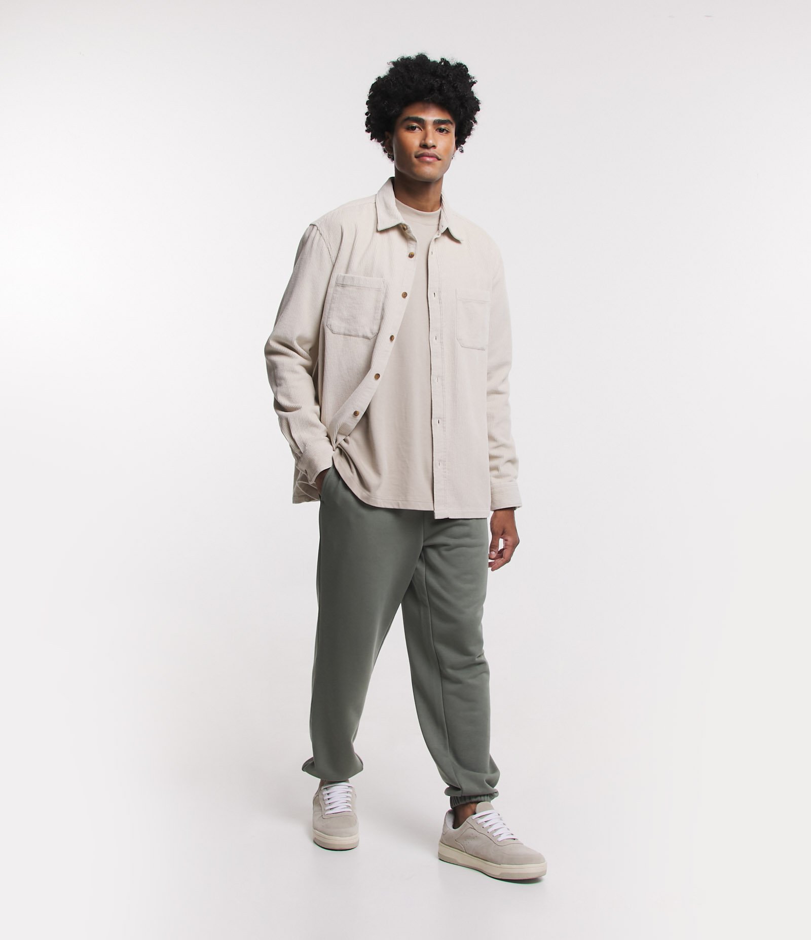 Calça Jogger em Moletom com Forro em Fleece Verde 1