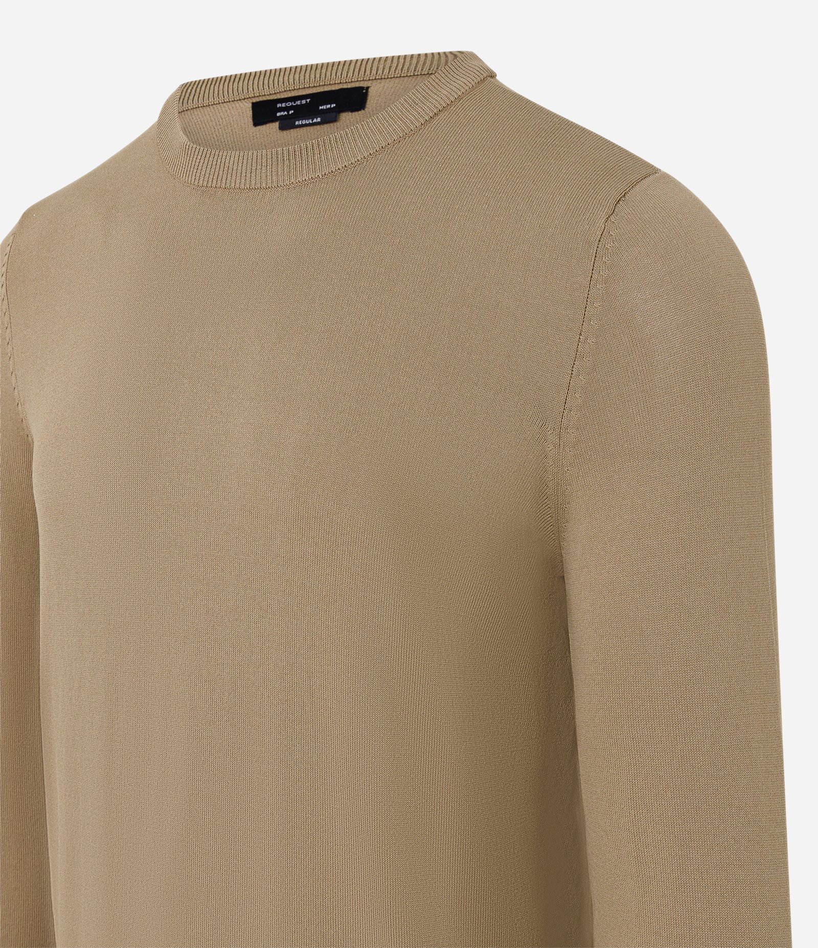 Suéter Básico em Viscose com Gola Redonda Marrom Claro 7