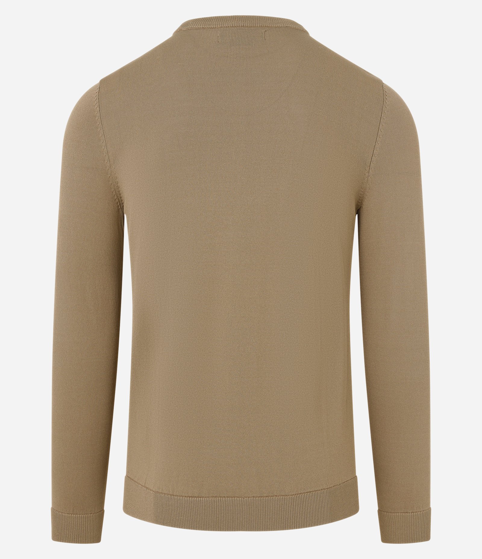 Suéter Básico em Viscose com Gola Redonda Marrom Claro 8