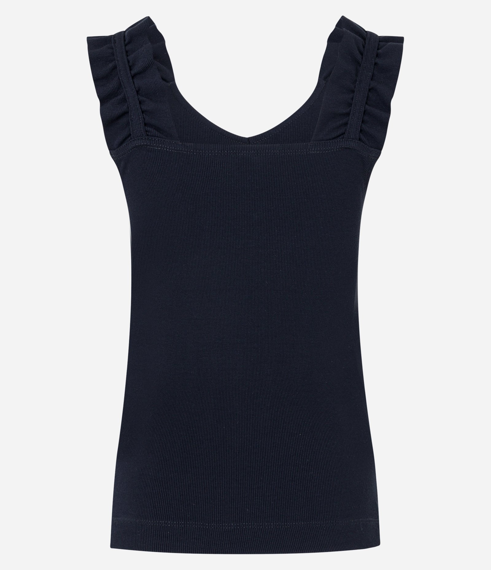 Blusa em Ribana com Franzido na Alça Larga e Decote U Preto 3