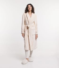 Robe Longo em Fleece com Amarração
