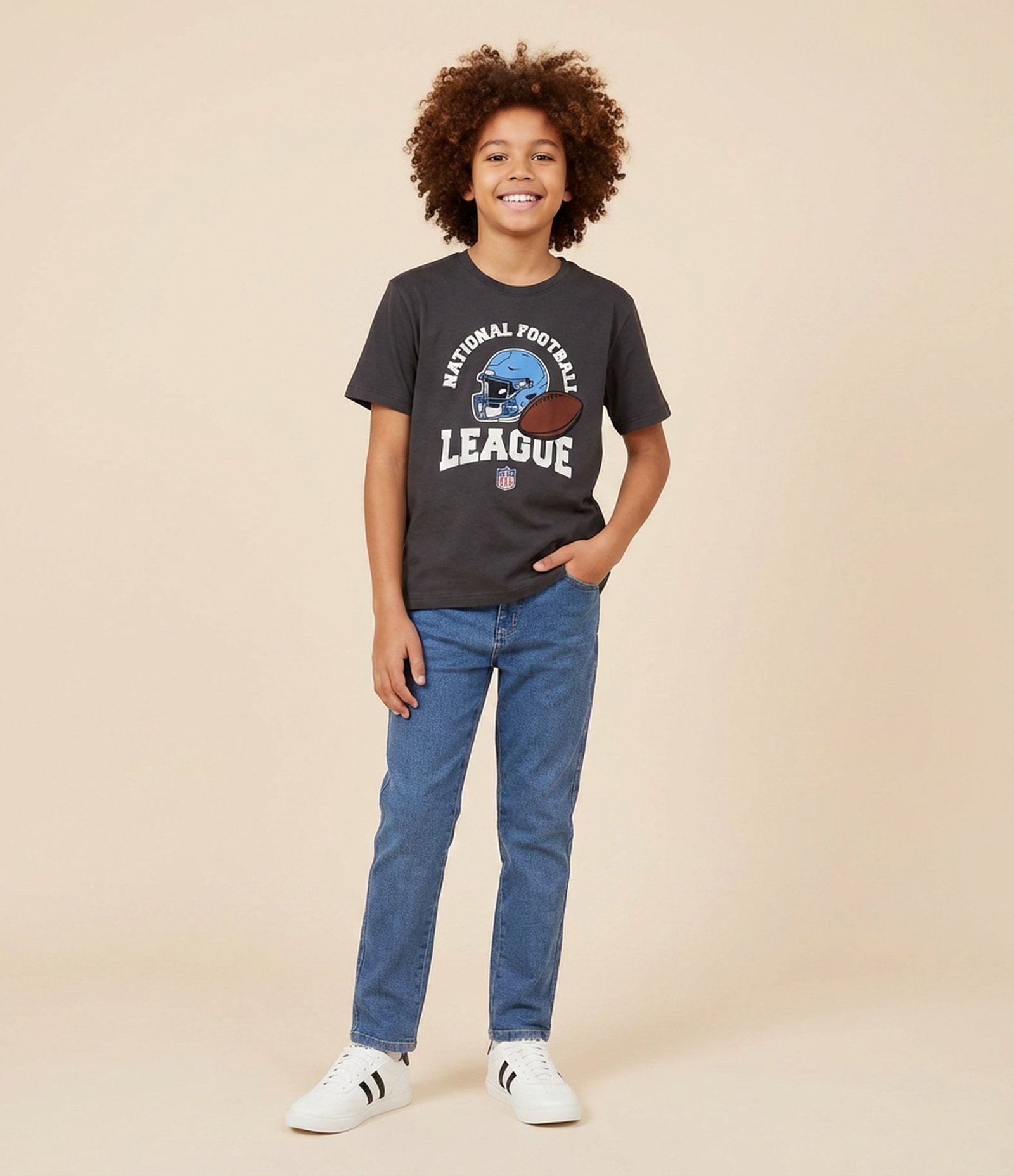 Calça Slim Infantil em Jeans - Tam 5 a 14 anos Azul 1
