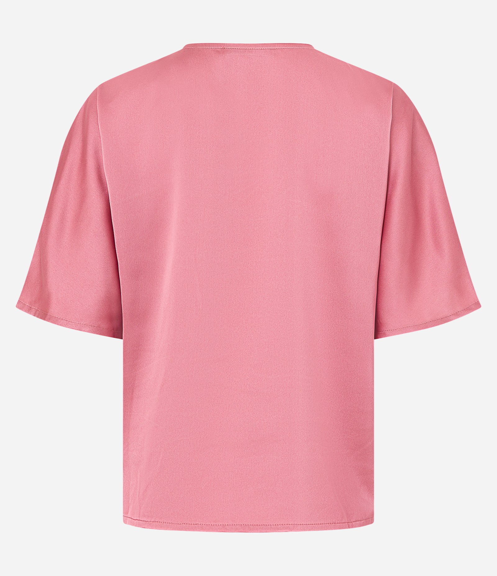 Blusa em Tecido Acetinado com Pregas na Gola Rosa 7