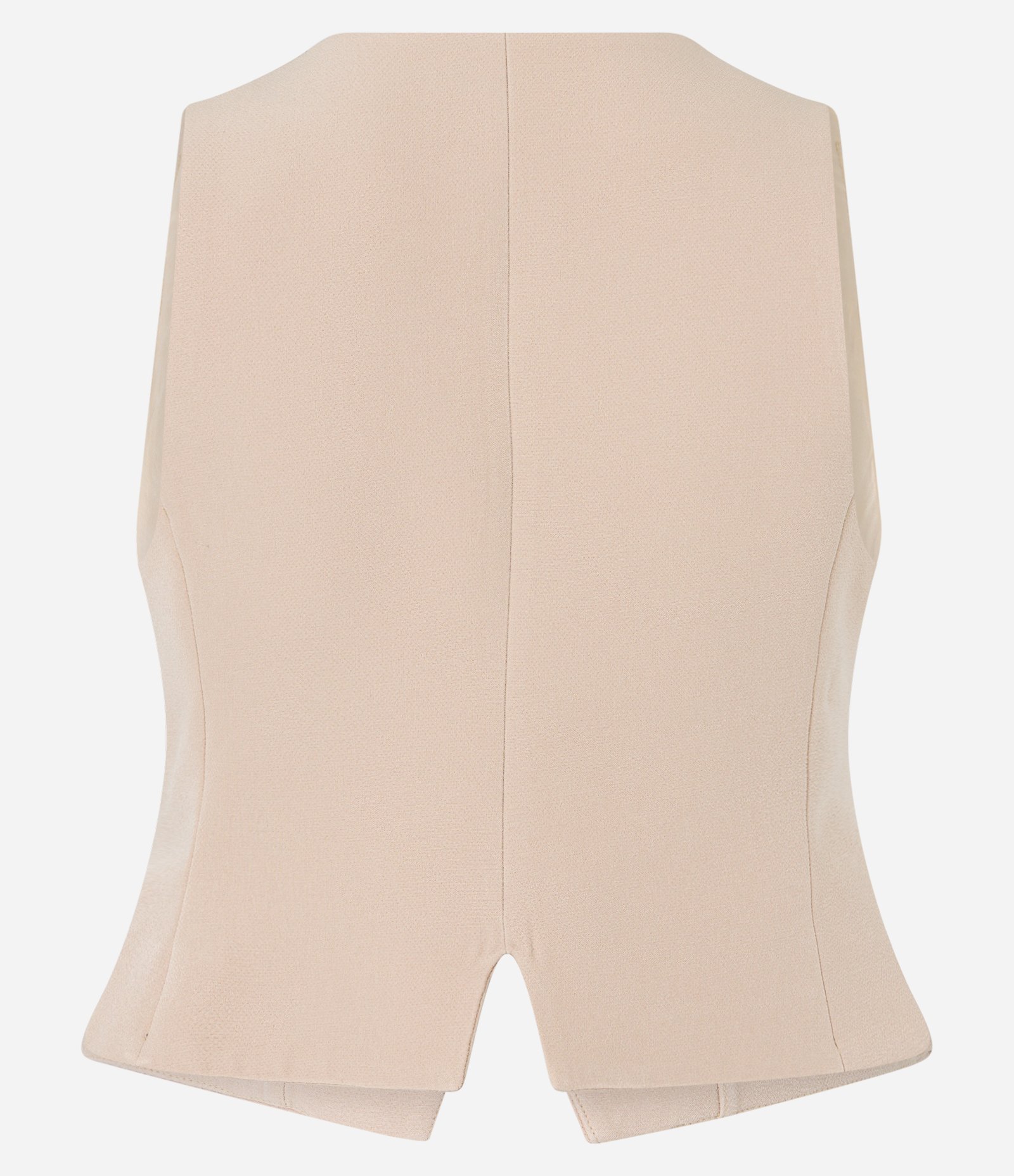 Colete Curto em Alfaiataria com Fechamento em Três Botões Bege 6