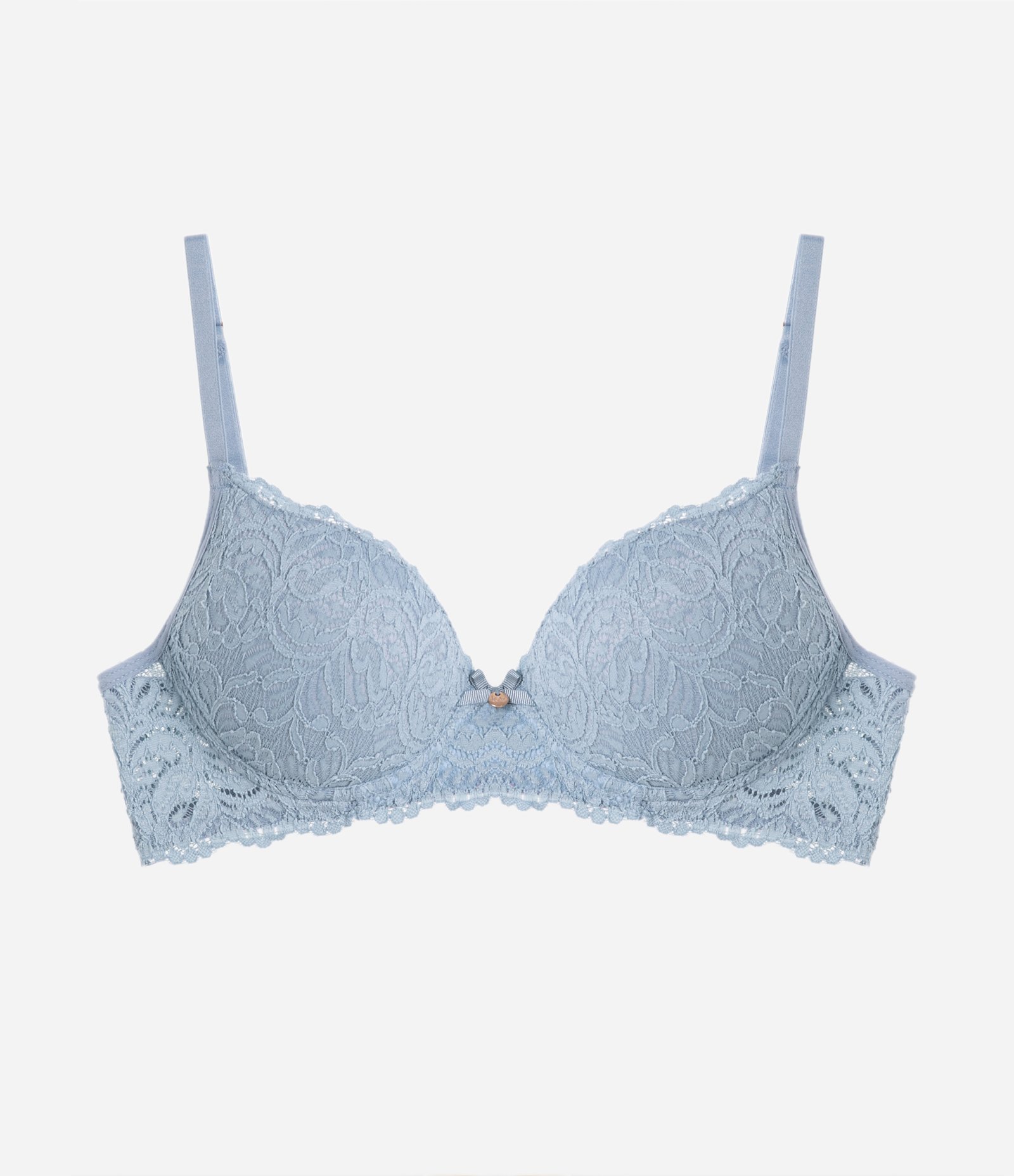 Sutiã Base em Renda Rústica com Bojo Oco Azul Claro 5