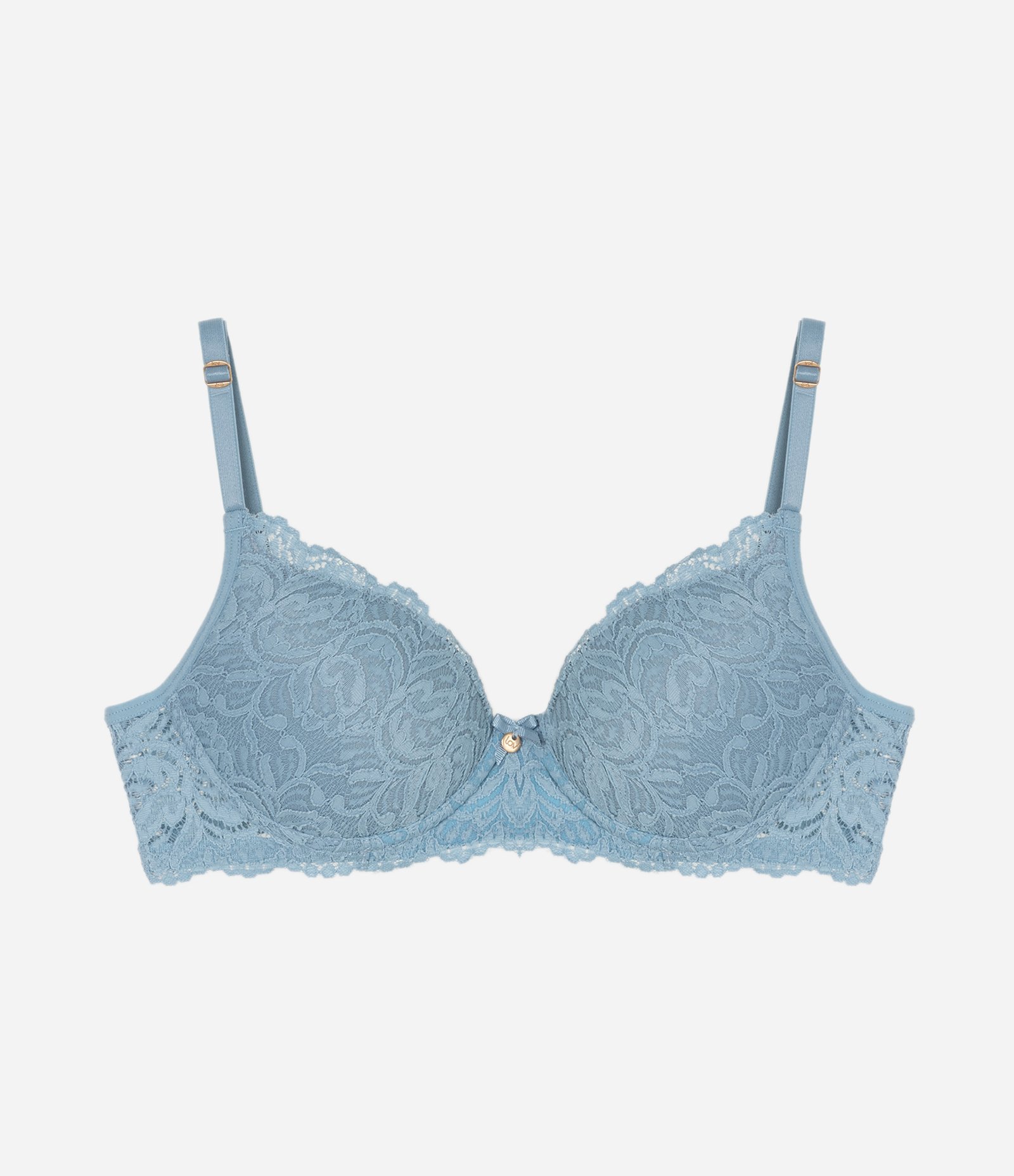 Sutiã Base em Renda Rústica com Bojo Oco Azul Claro 6