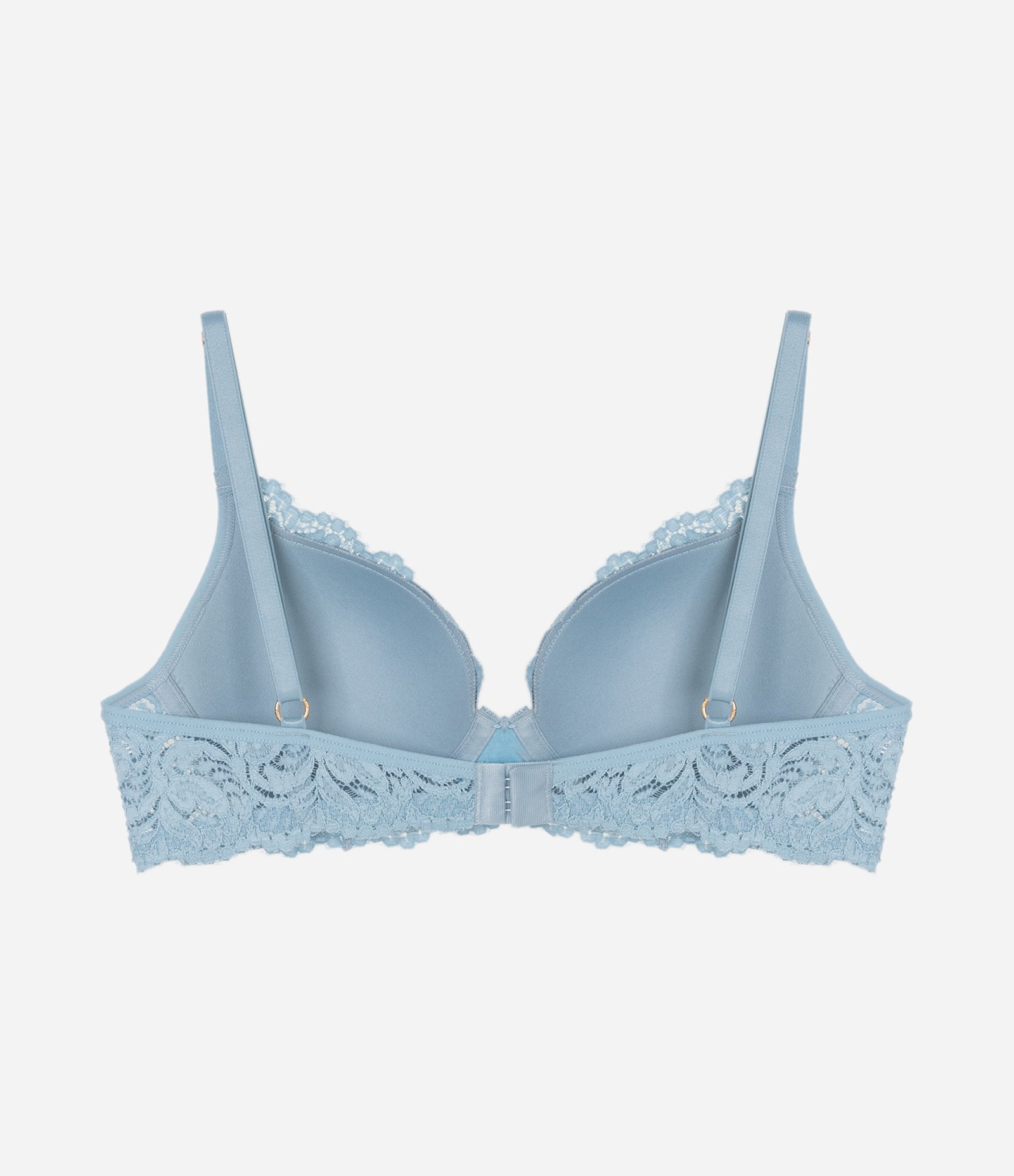 Sutiã Base em Renda Rústica com Bojo Oco Azul Claro 7