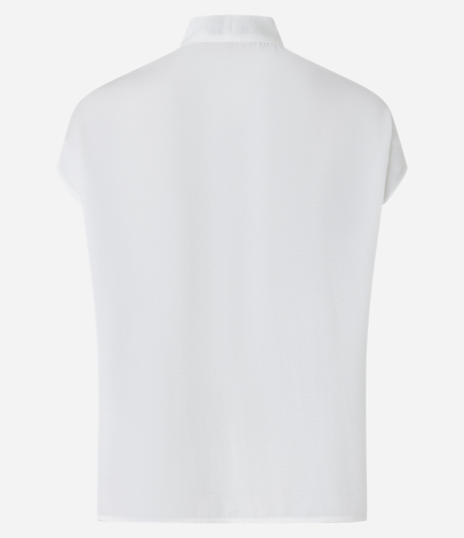 Blusa Sem Manga em Chiffon com Gola Laço e Decote V Off White 2