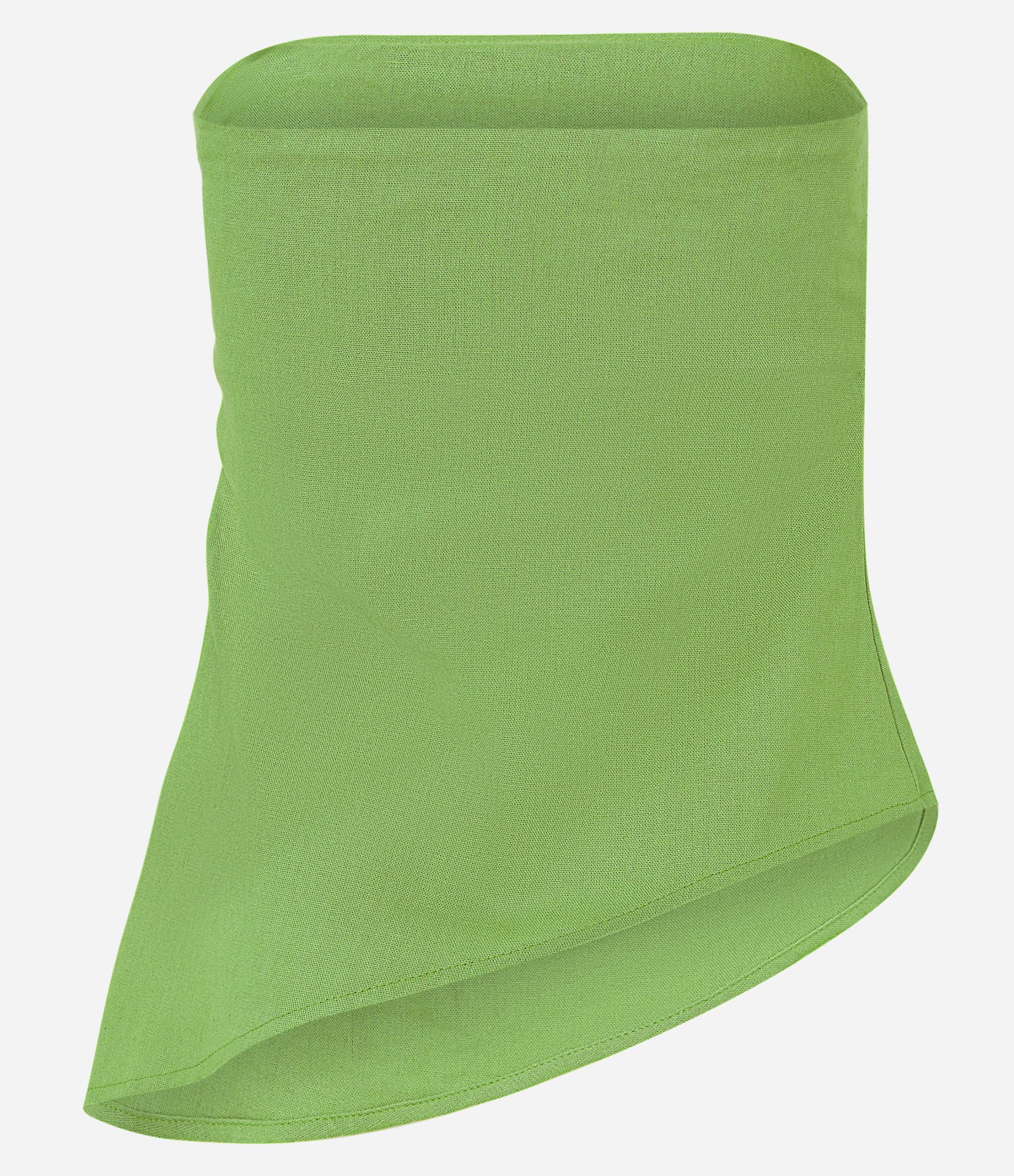 Blusa em Linho Tomara que Caia com Barra Assimétrica Verde 2
