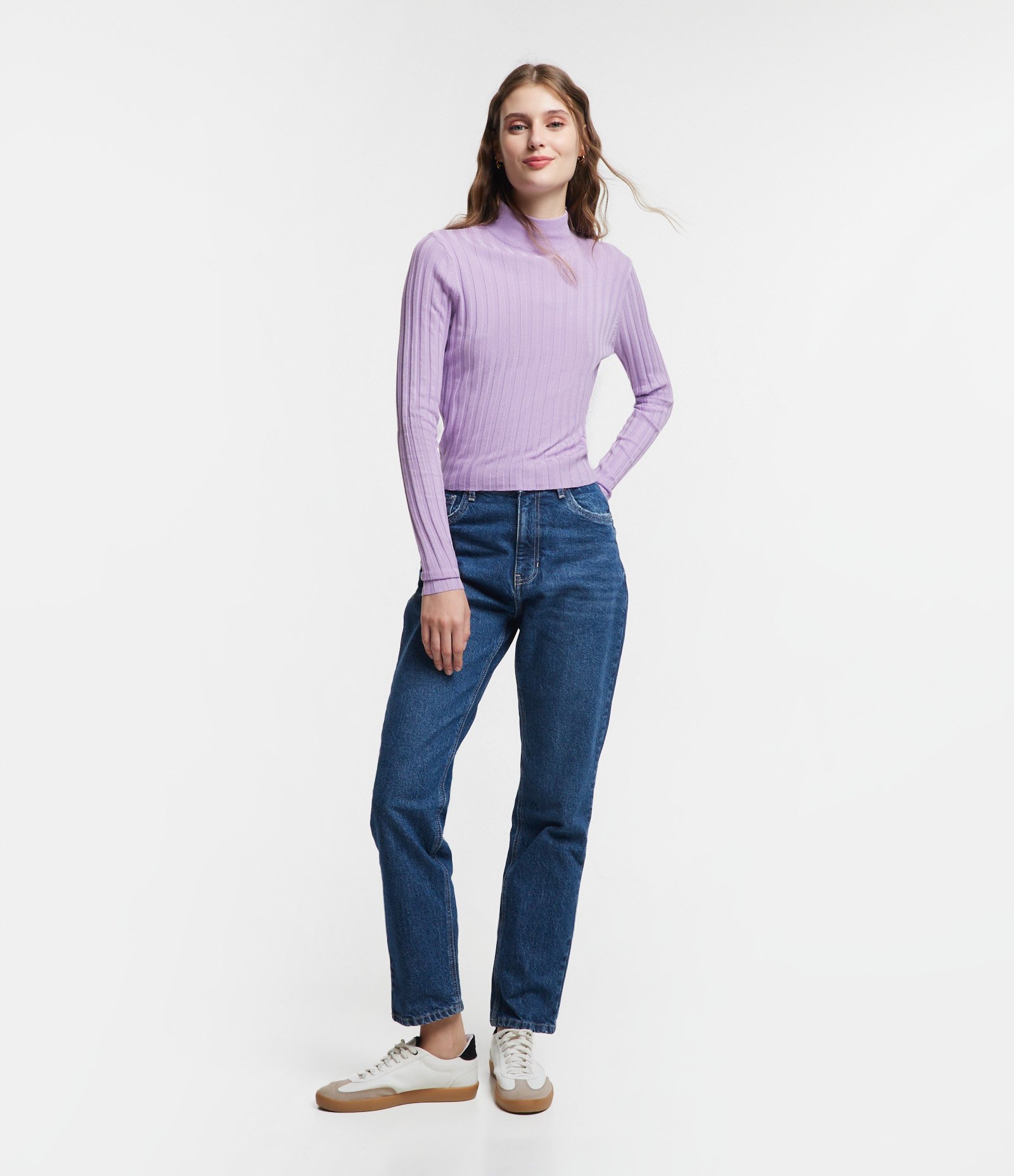 Blusa em Tricô Canelado com Gola Alta e Manga Longa 2