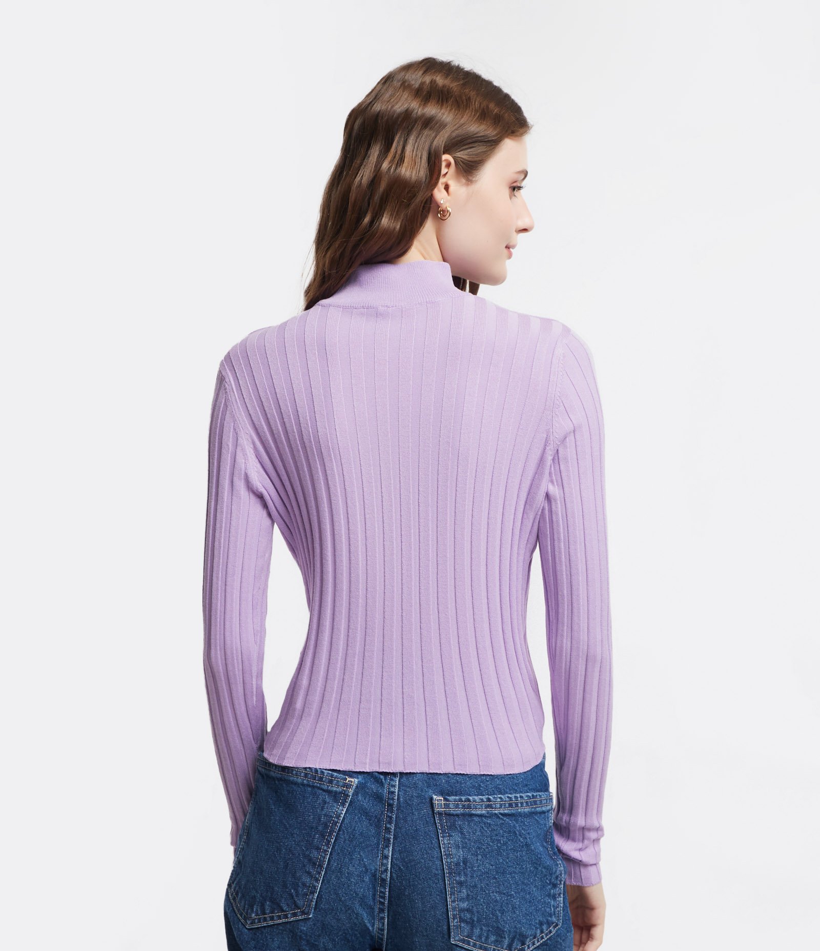 Blusa em Tricô Canelado com Gola Alta e Manga Longa 3