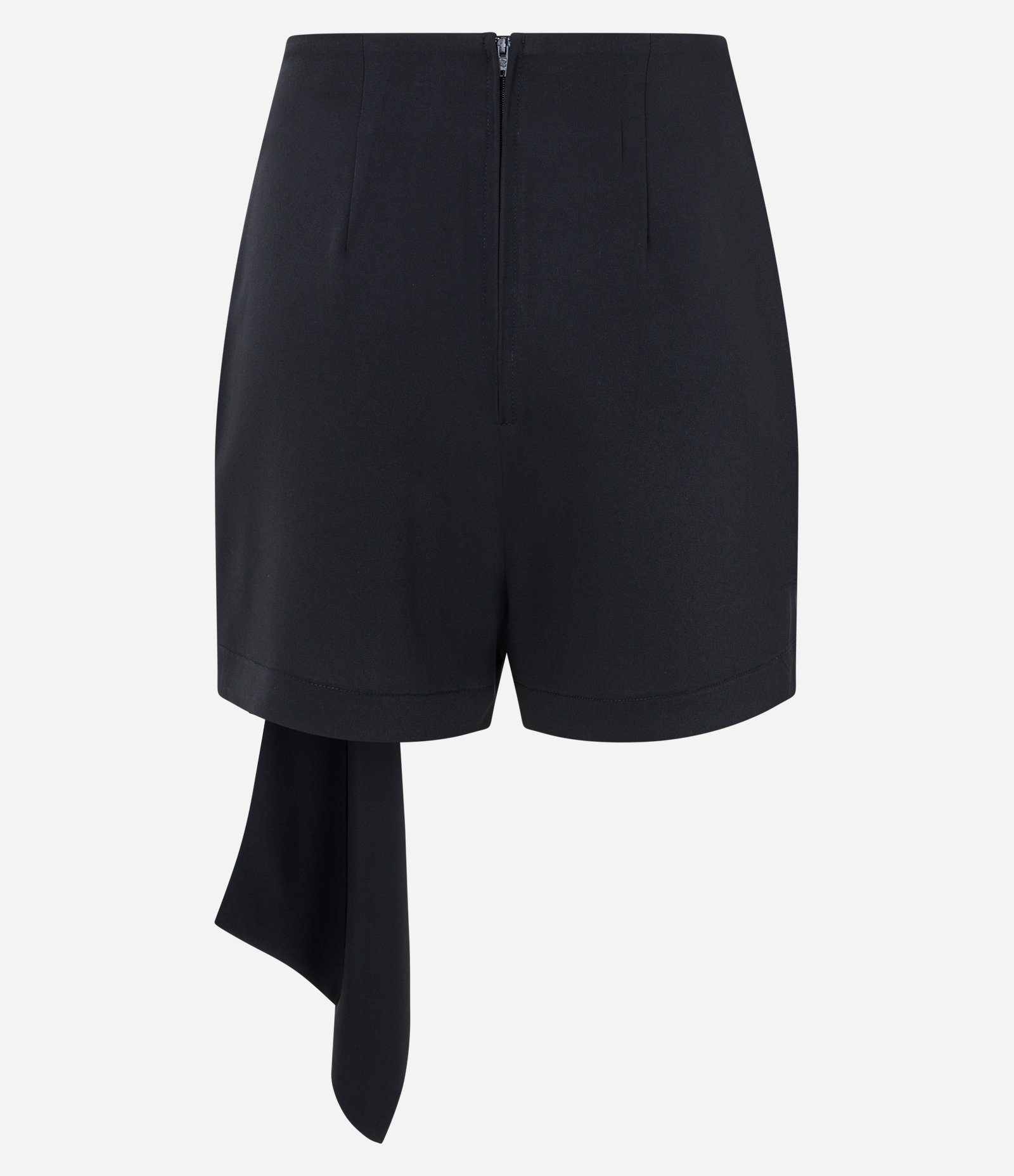 Short Saia Saia em Crepe com Faixa Caída Lateral Preto 6