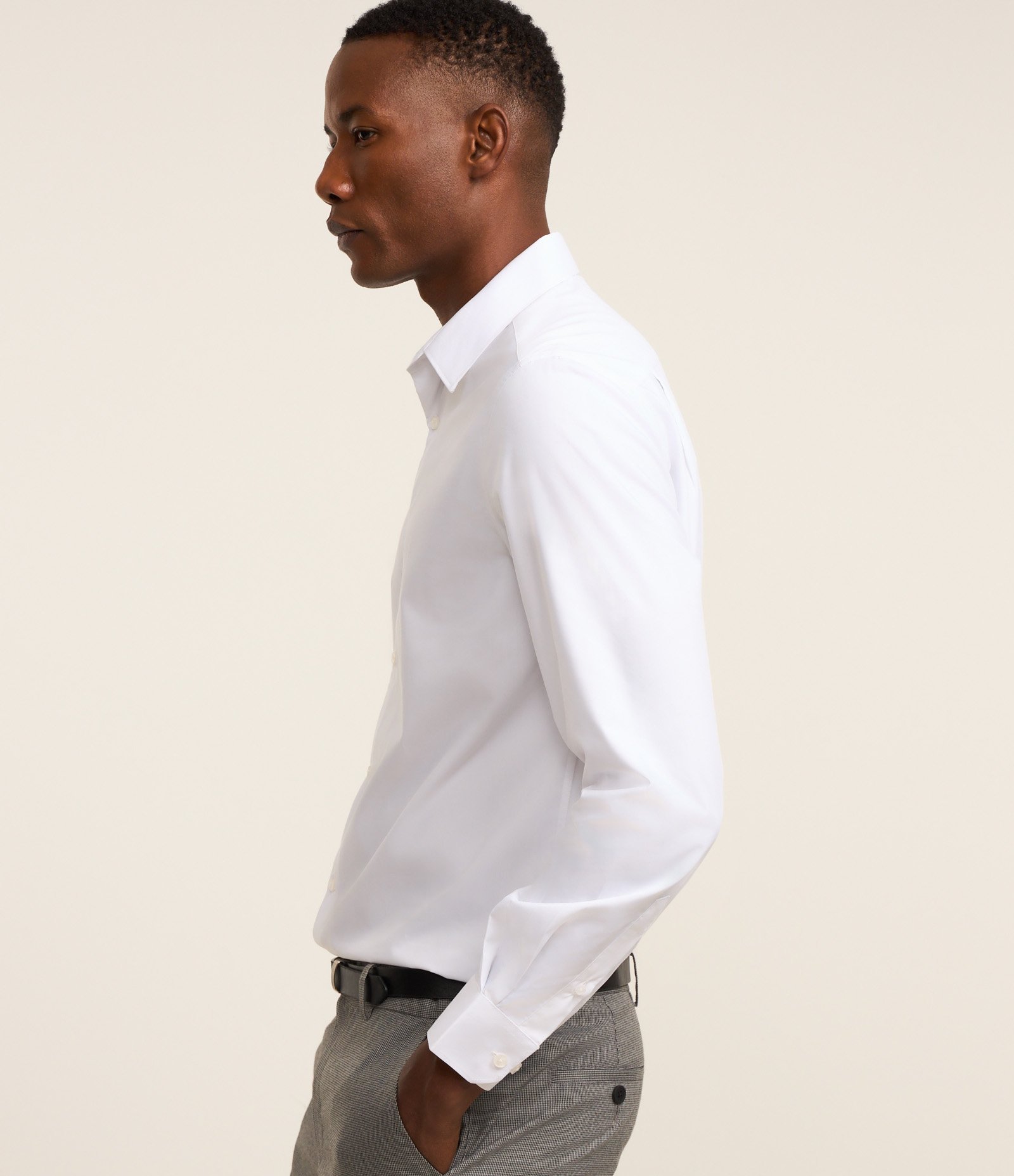 Camisa Regular em Microfibra Easy Care Branco Neve 3
